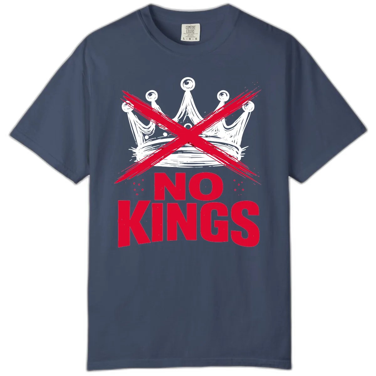 No Kings Crown Rebellion Graphic Comfort Color in Midnight