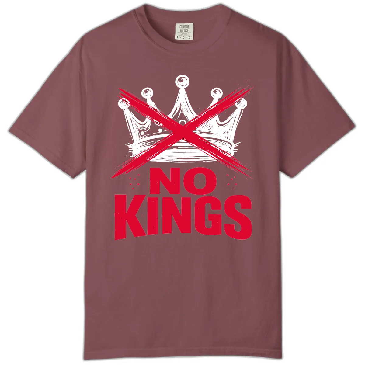 No Kings Crown Rebellion Graphic Comfort Color in Brick