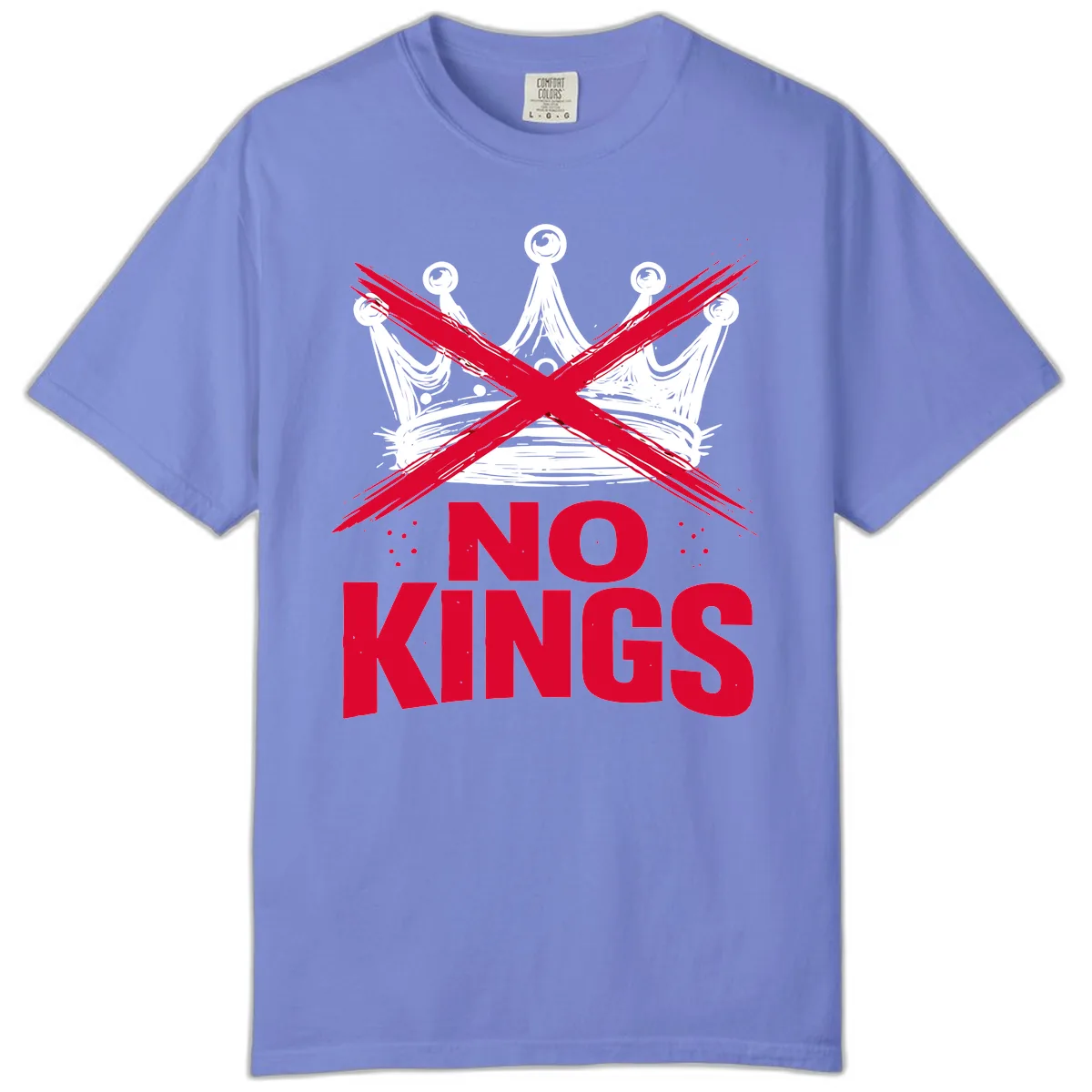 No Kings Crown Rebellion Graphic Comfort Color in Flo Blue