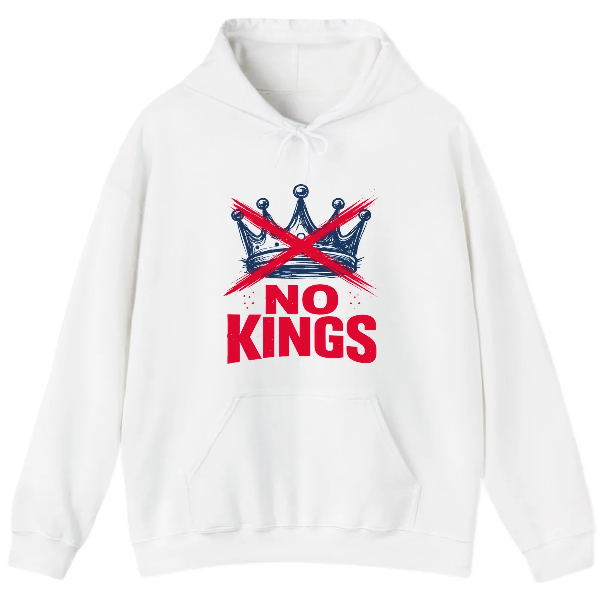 No Kings Crown Rebellion Graphic Hoodie in White