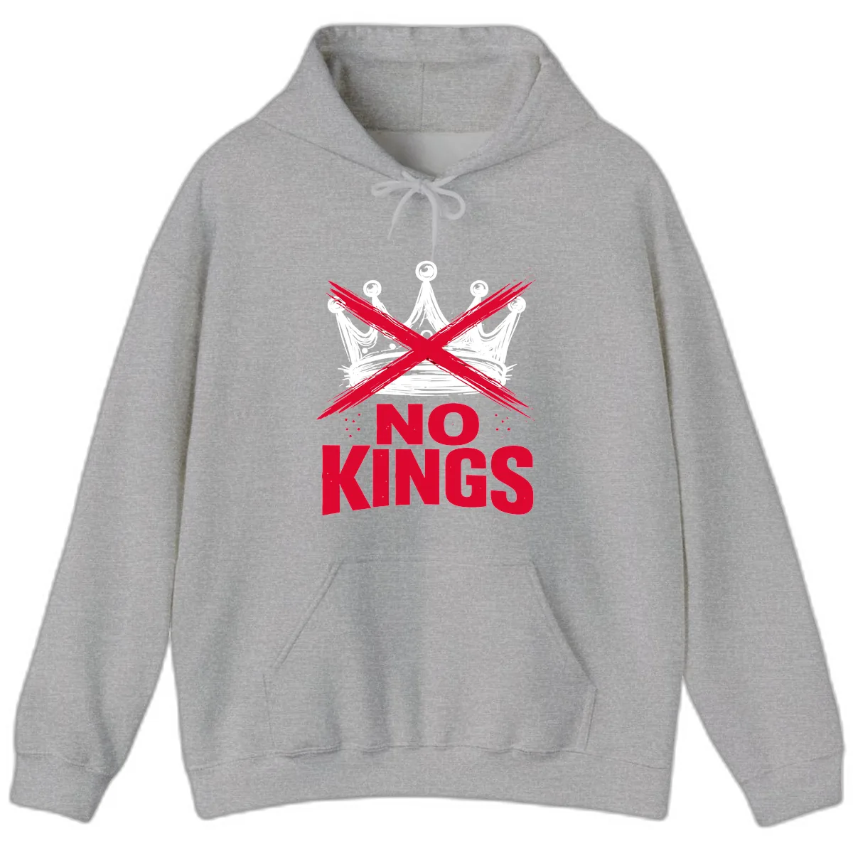 No Kings Crown Rebellion Graphic Hoodie in Sport Grey