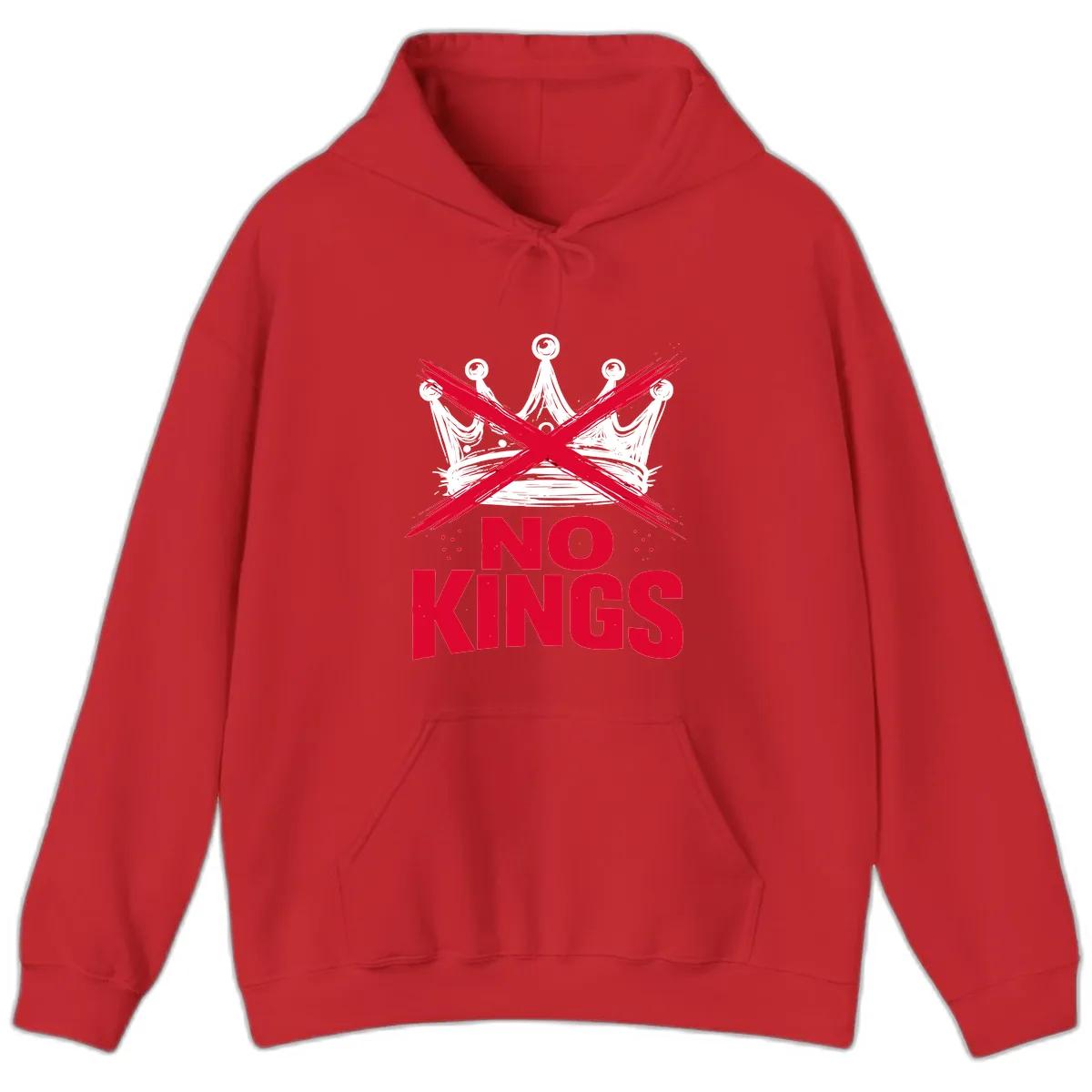 No Kings Crown Rebellion Graphic Hoodie in Red
