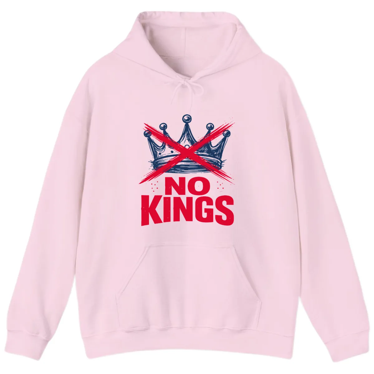 No Kings Crown Rebellion Graphic Hoodie in Light Pink