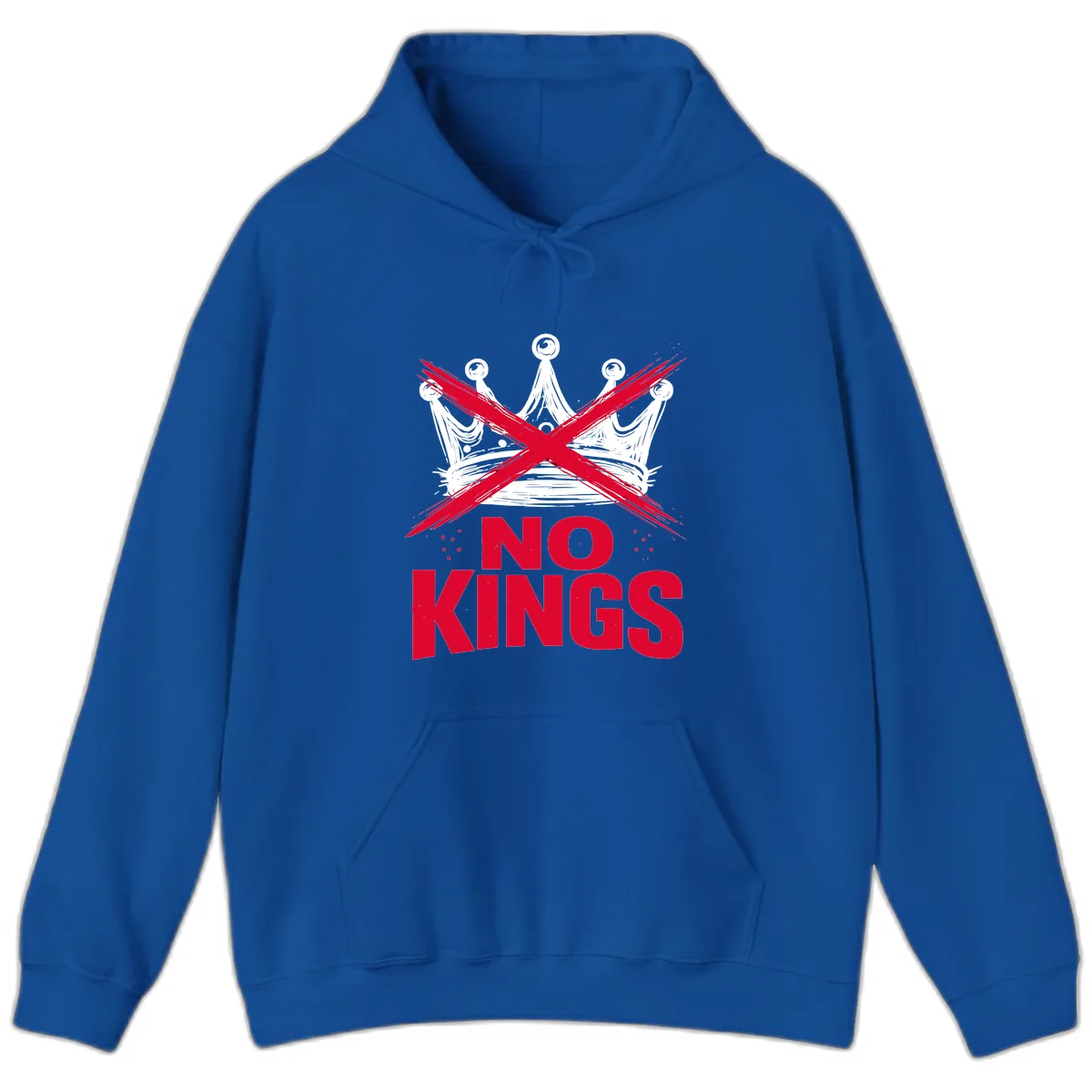 No Kings Crown Rebellion Graphic Hoodie in Royal