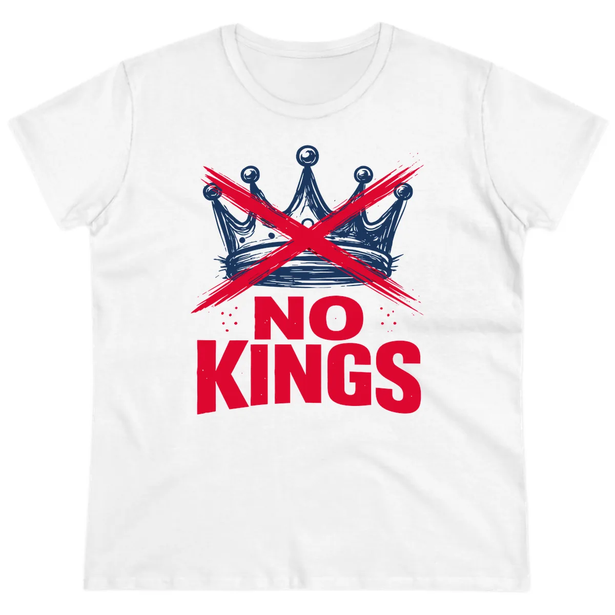 No Kings Crown Rebellion Graphic Ladies Tee in White