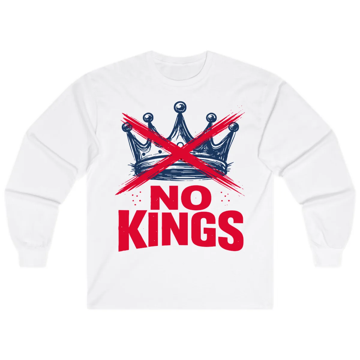 No Kings Crown Rebellion Graphic Long Sleeve in White