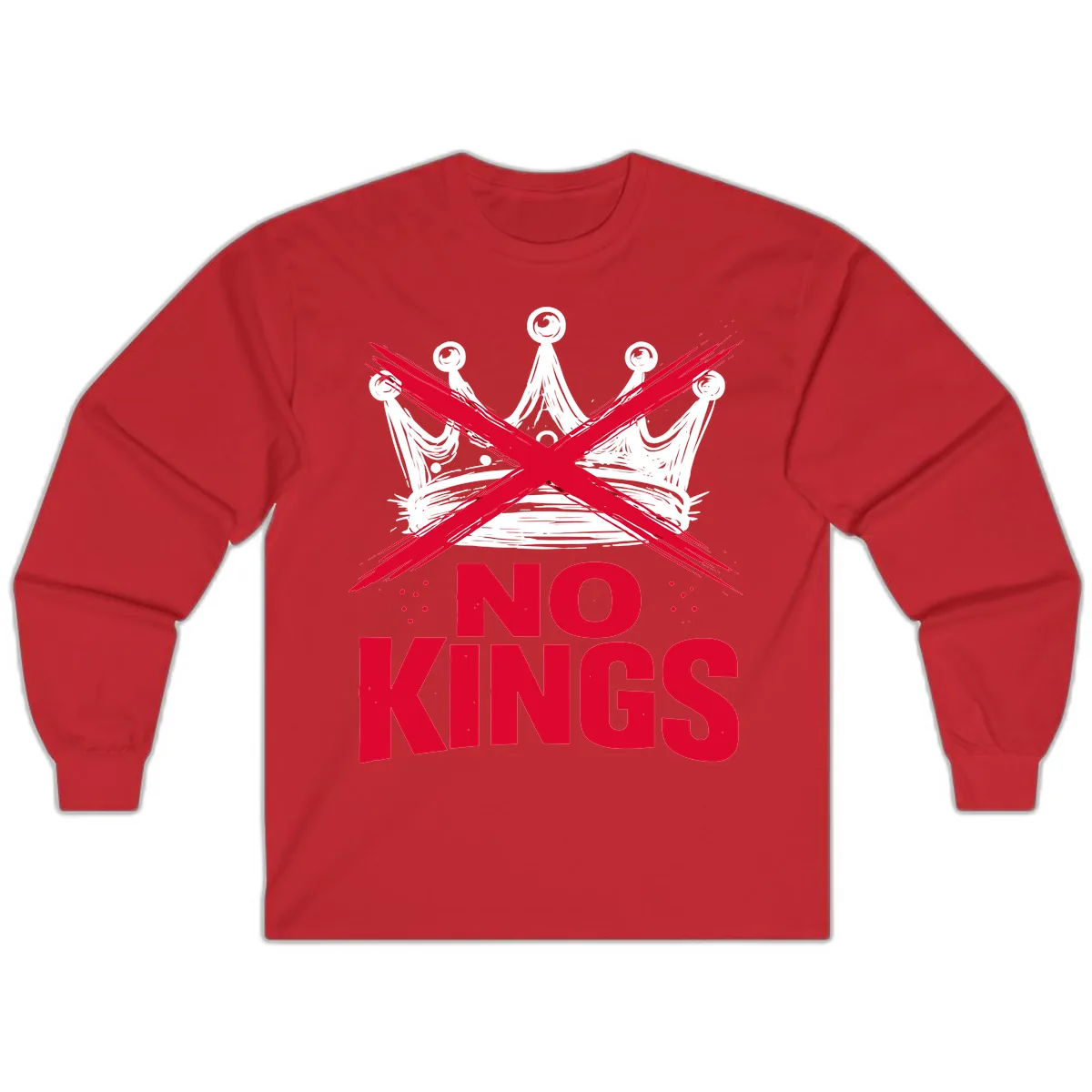 No Kings Crown Rebellion Graphic Long Sleeve in Red