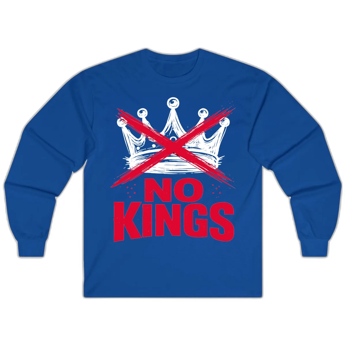 No Kings Crown Rebellion Graphic Long Sleeve in Royal