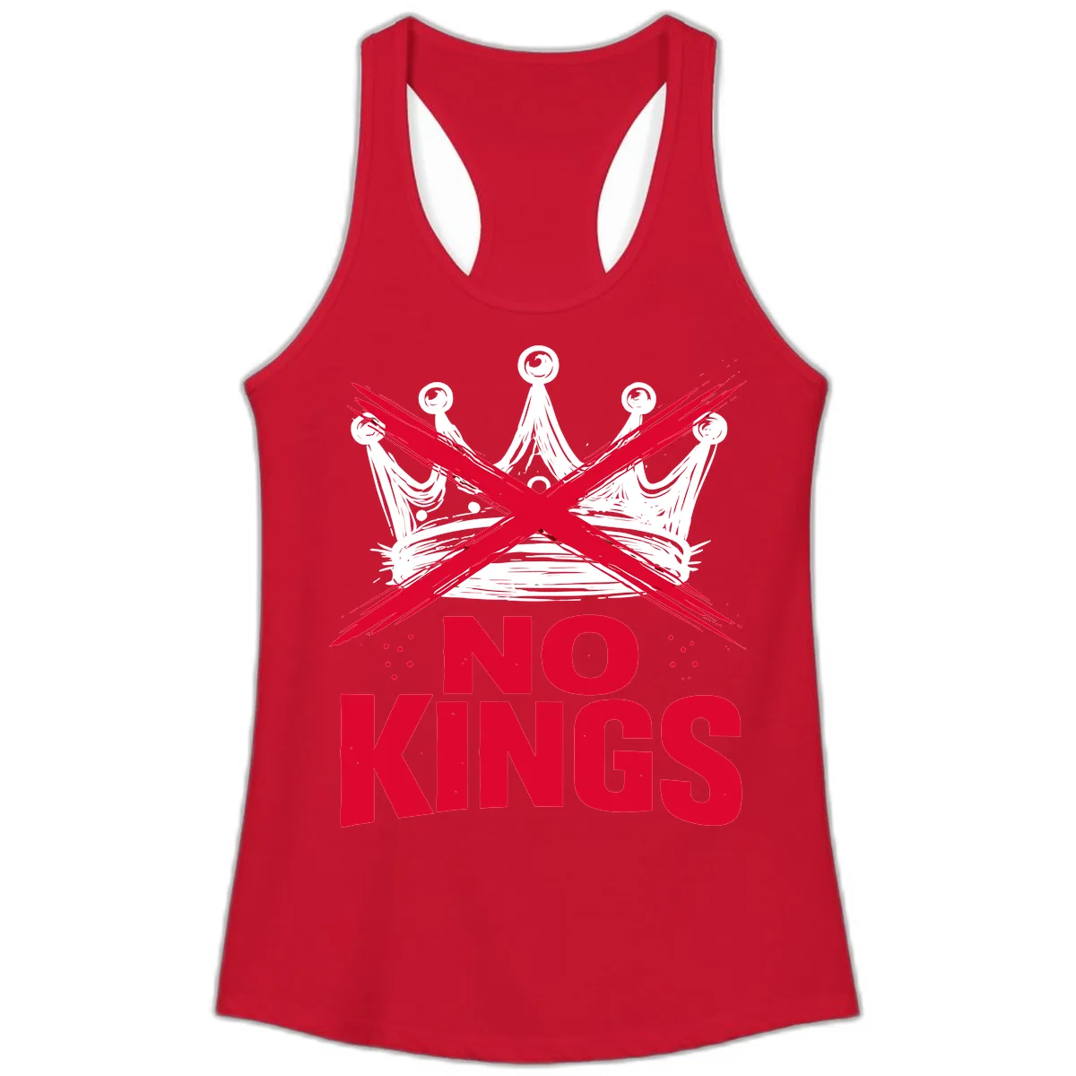 No Kings Crown Rebellion Graphic Ladies Tank in Solid Red