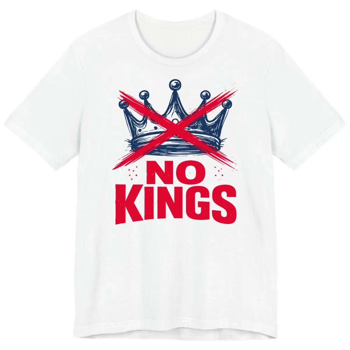 No Kings Crown Rebellion Graphic Premium T-Shirt in White