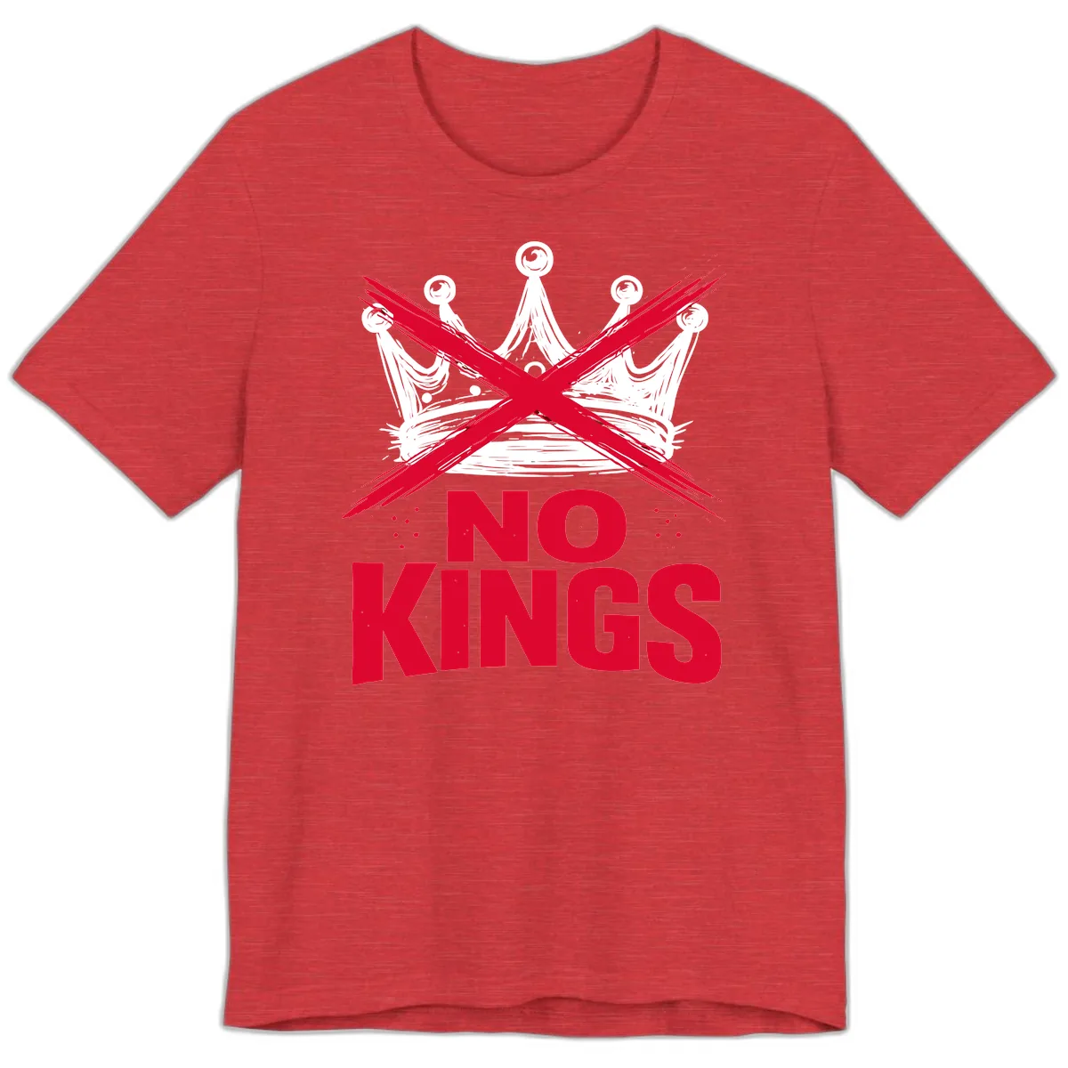 No Kings Crown Rebellion Graphic Premium T-Shirt in Heather Red