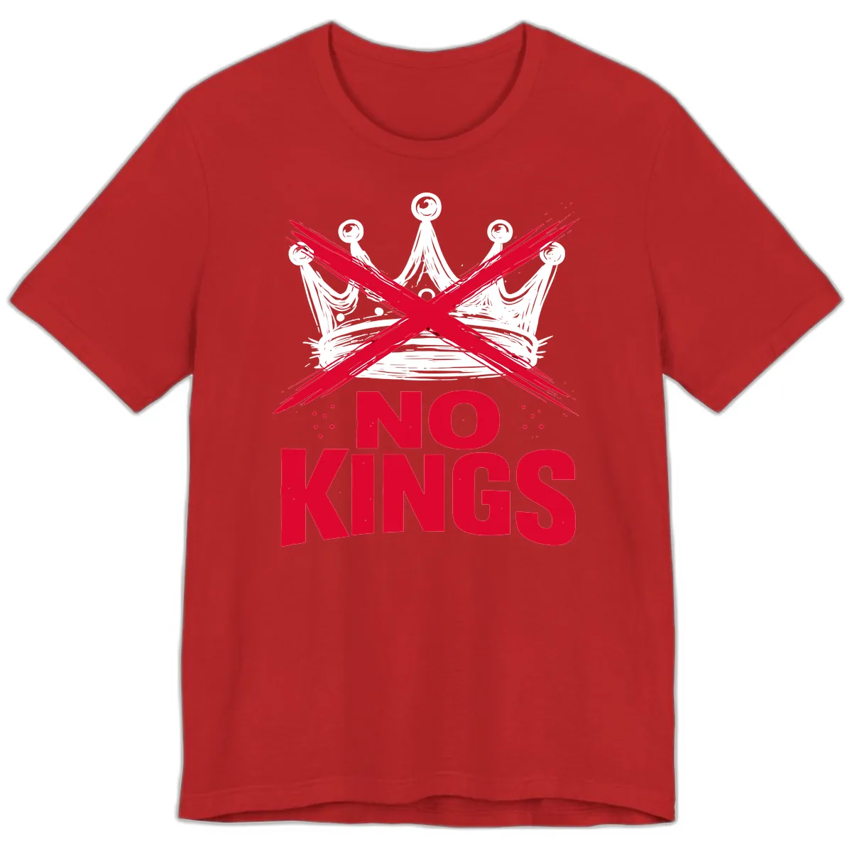No Kings Crown Rebellion Graphic Premium T-Shirt in Red