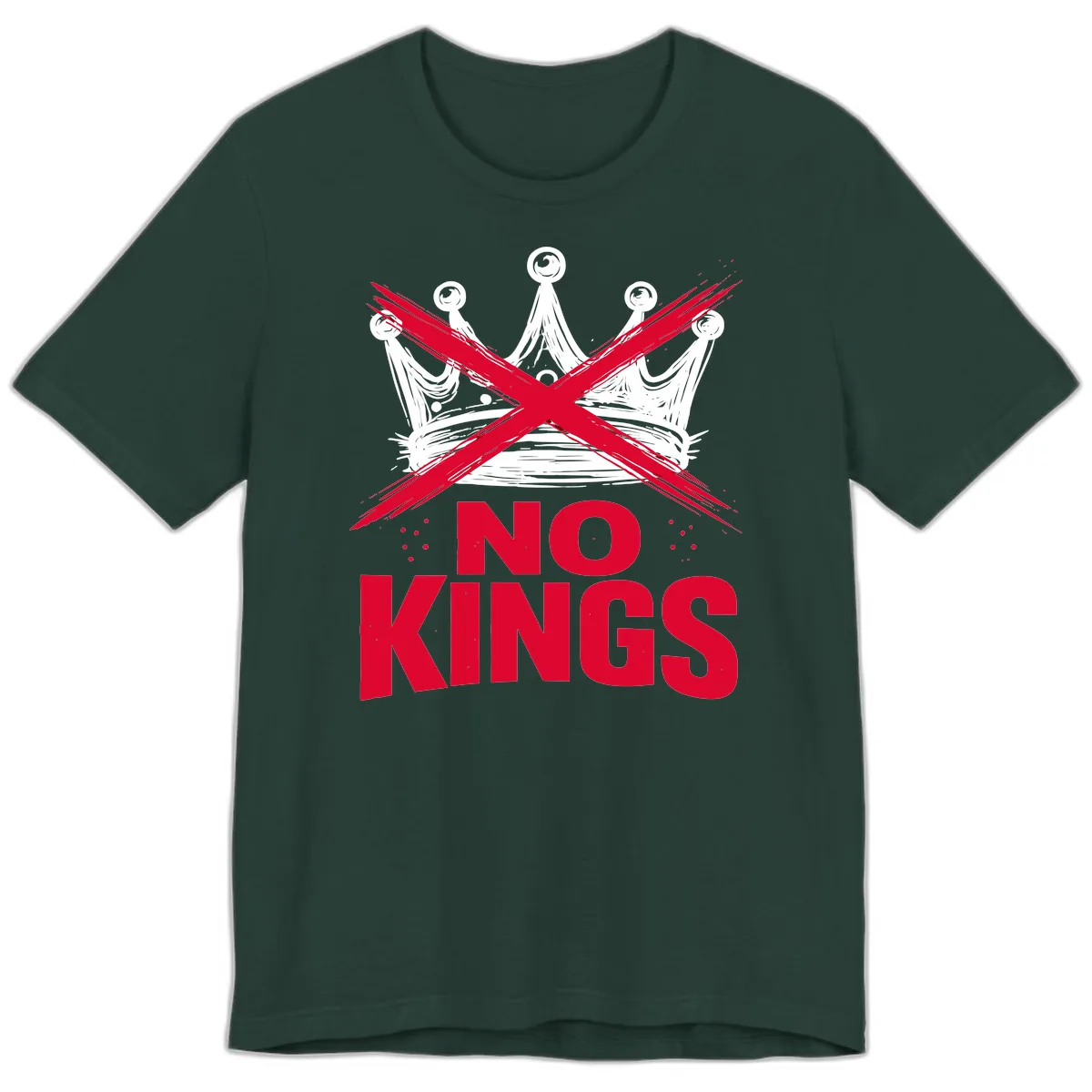 No Kings Crown Rebellion Graphic Premium T-Shirt in Forest