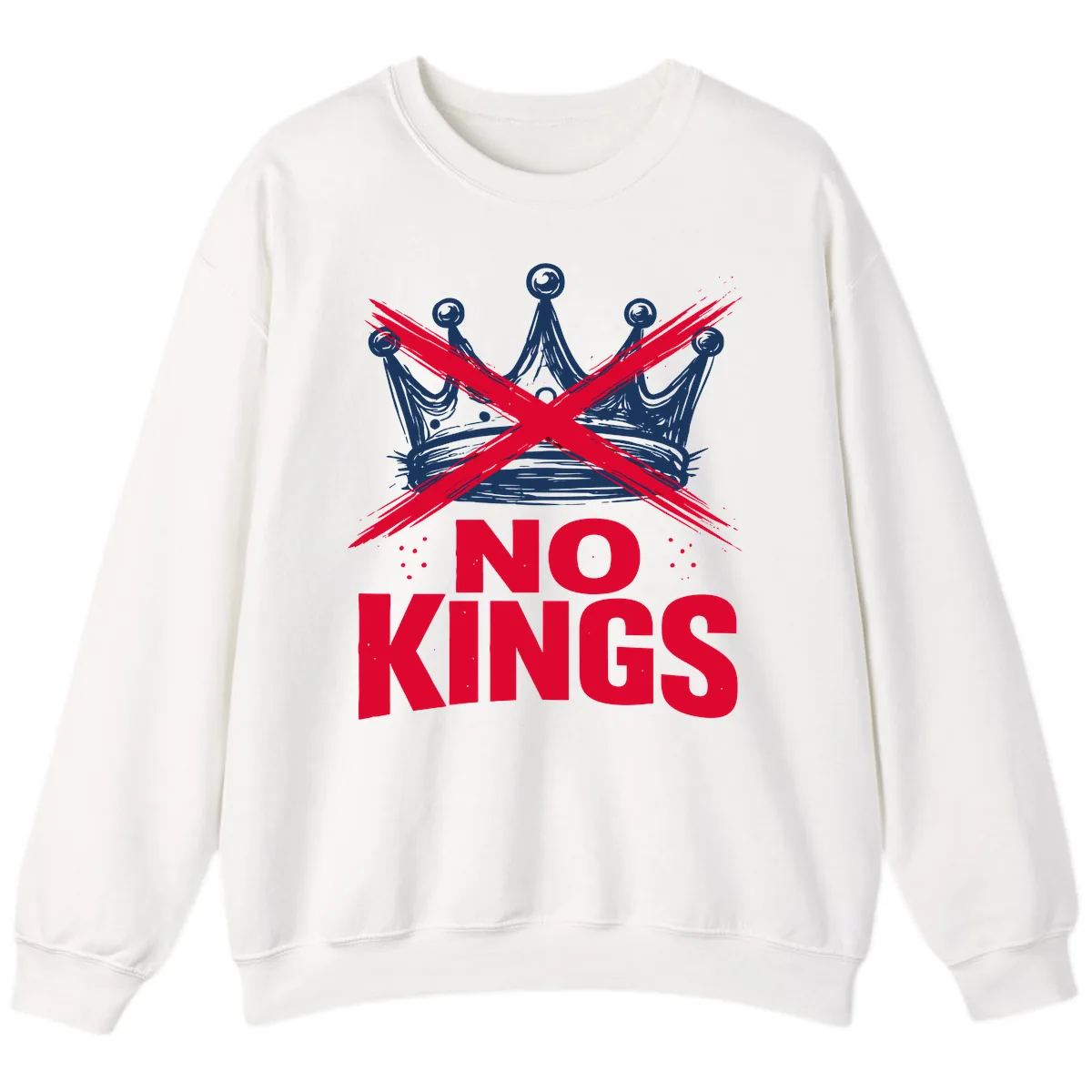 No Kings Crown Rebellion Graphic Sweatshirt in White