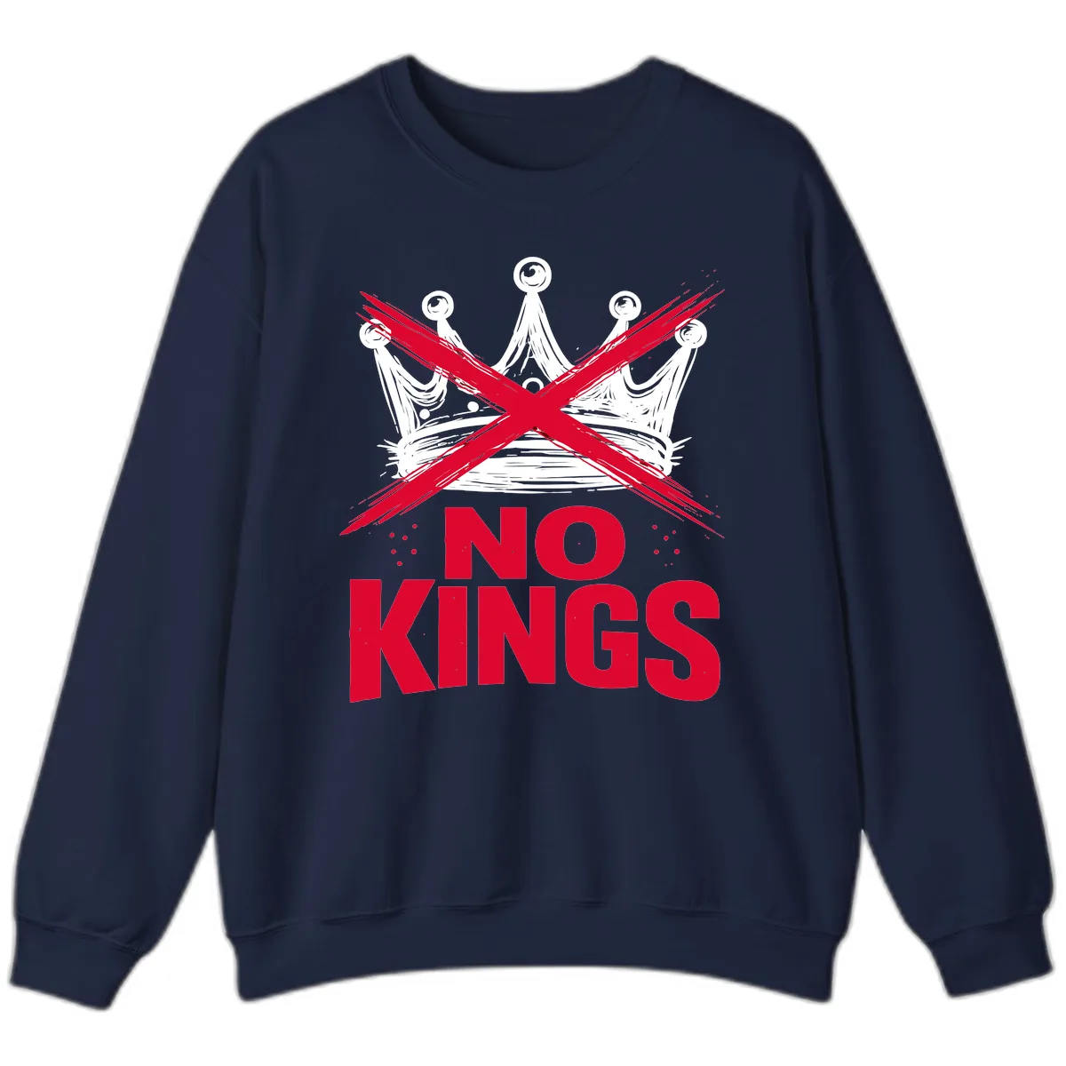 No Kings Crown Rebellion Graphic Sweatshirt in Navy