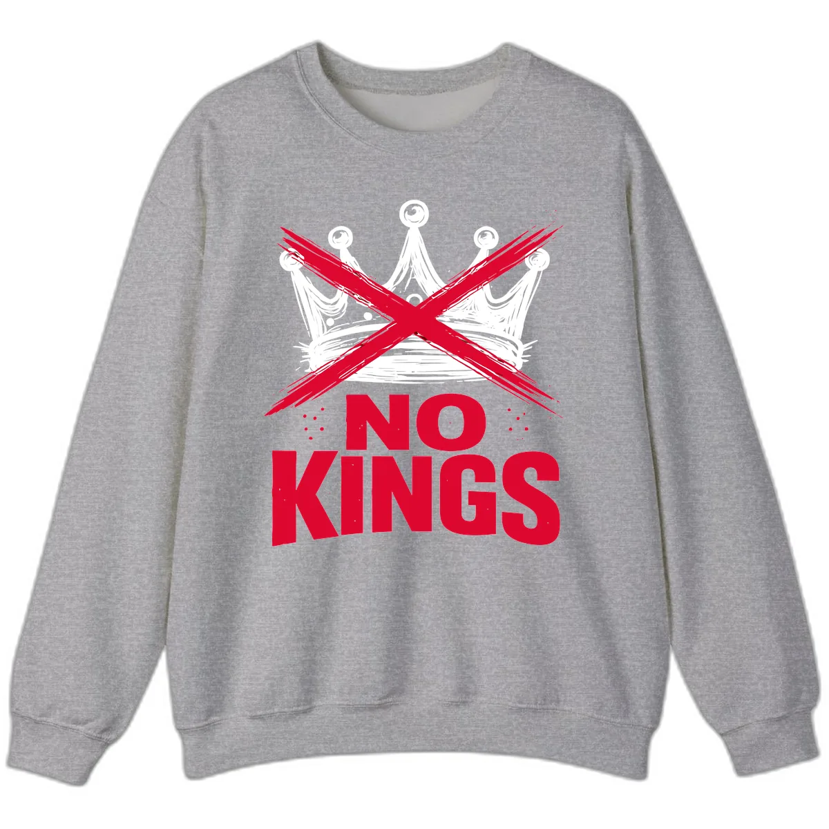 No Kings Crown Rebellion Graphic Sweatshirt in Sport Grey