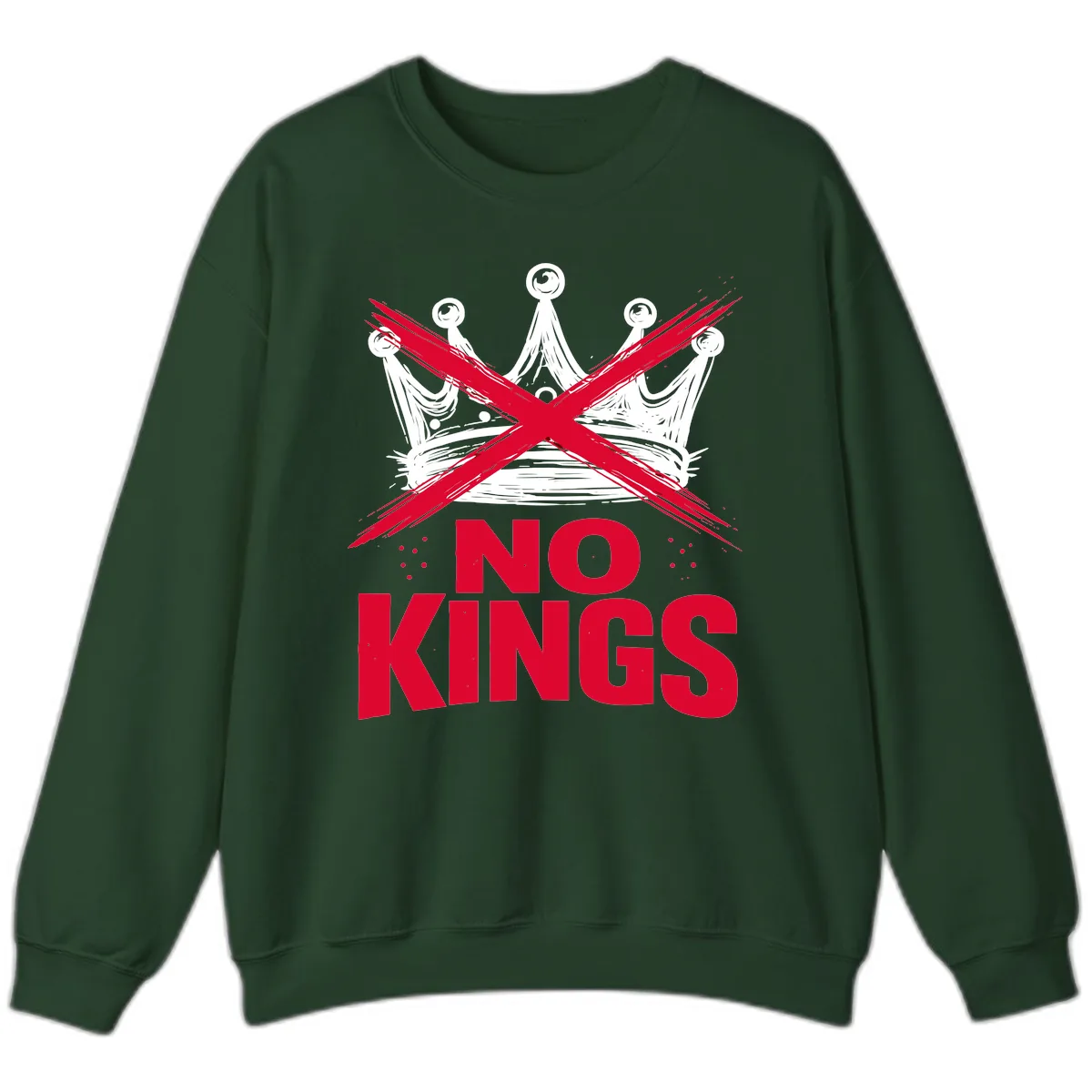 No Kings Crown Rebellion Graphic Sweatshirt in Forest Green