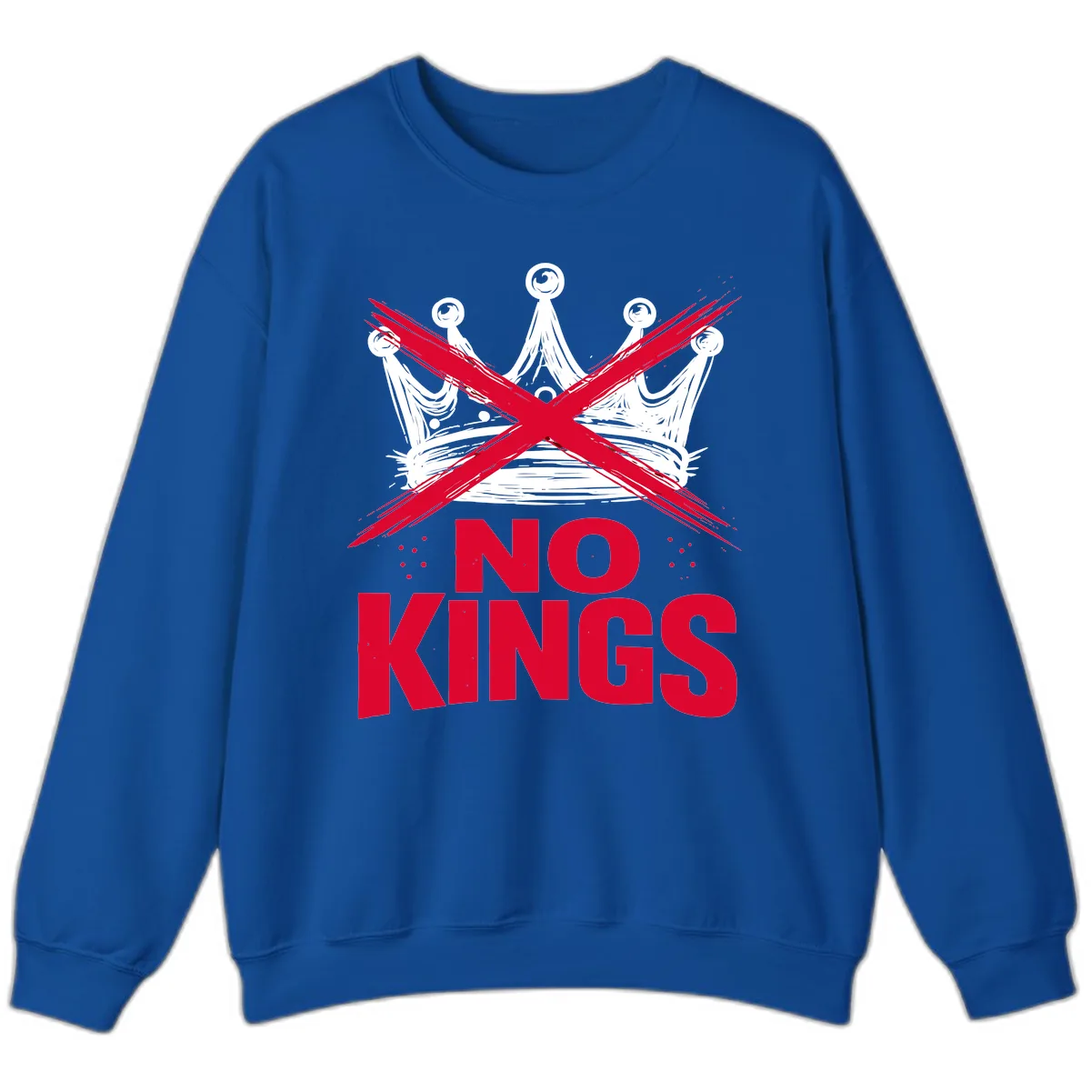 No Kings Crown Rebellion Graphic Sweatshirt in Royal