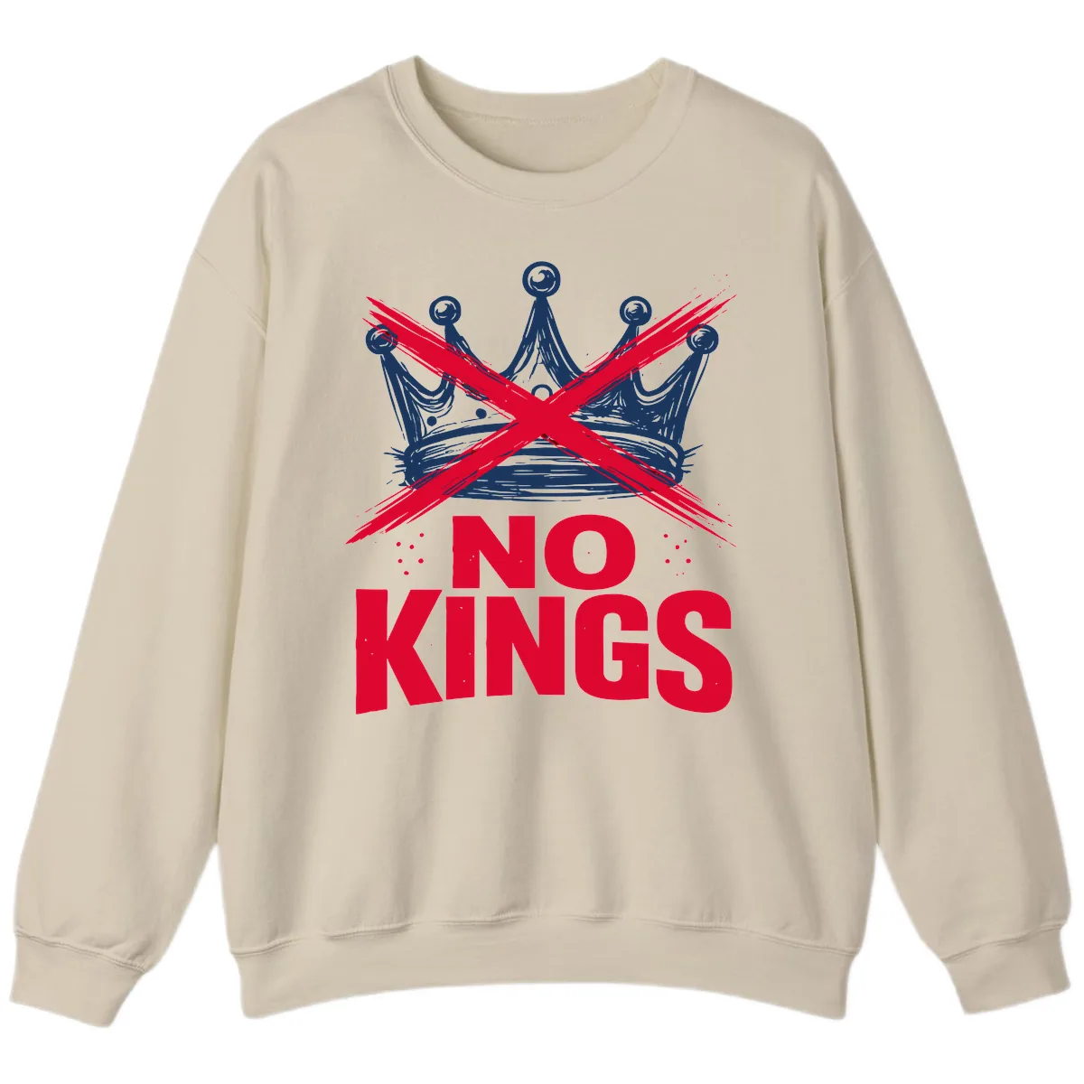 No Kings Crown Rebellion Graphic Sweatshirt in Sand