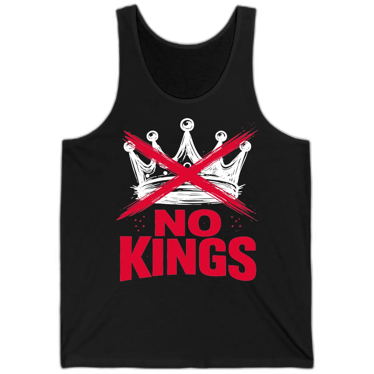 No Kings Crown Rebellion Graphic Tank in Black