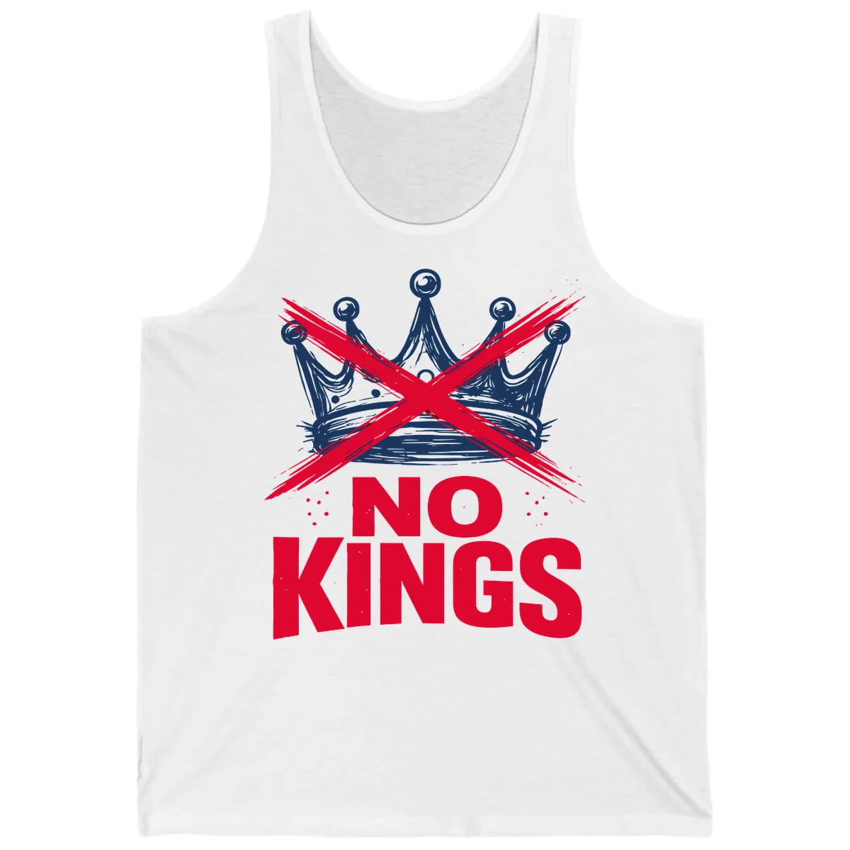 No Kings Crown Rebellion Graphic Tank in White