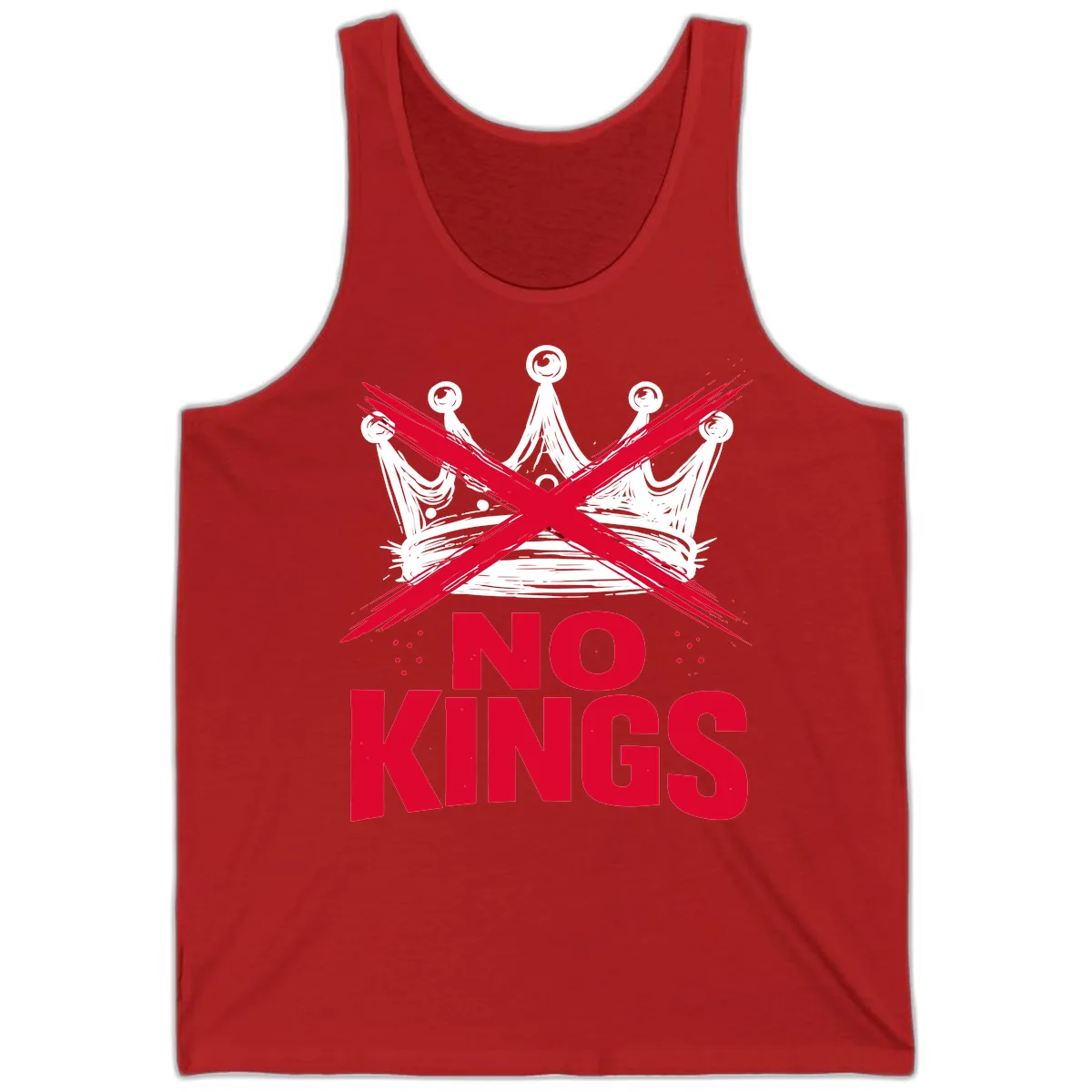 No Kings Crown Rebellion Graphic Tank in Red