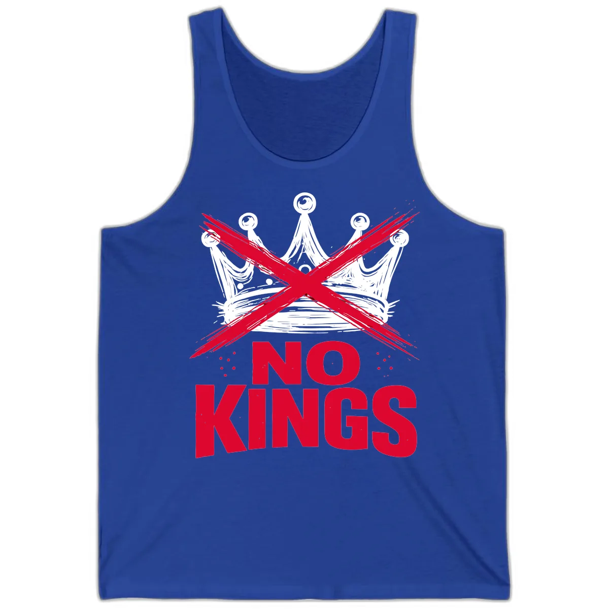 No Kings Crown Rebellion Graphic Tank in True Royal