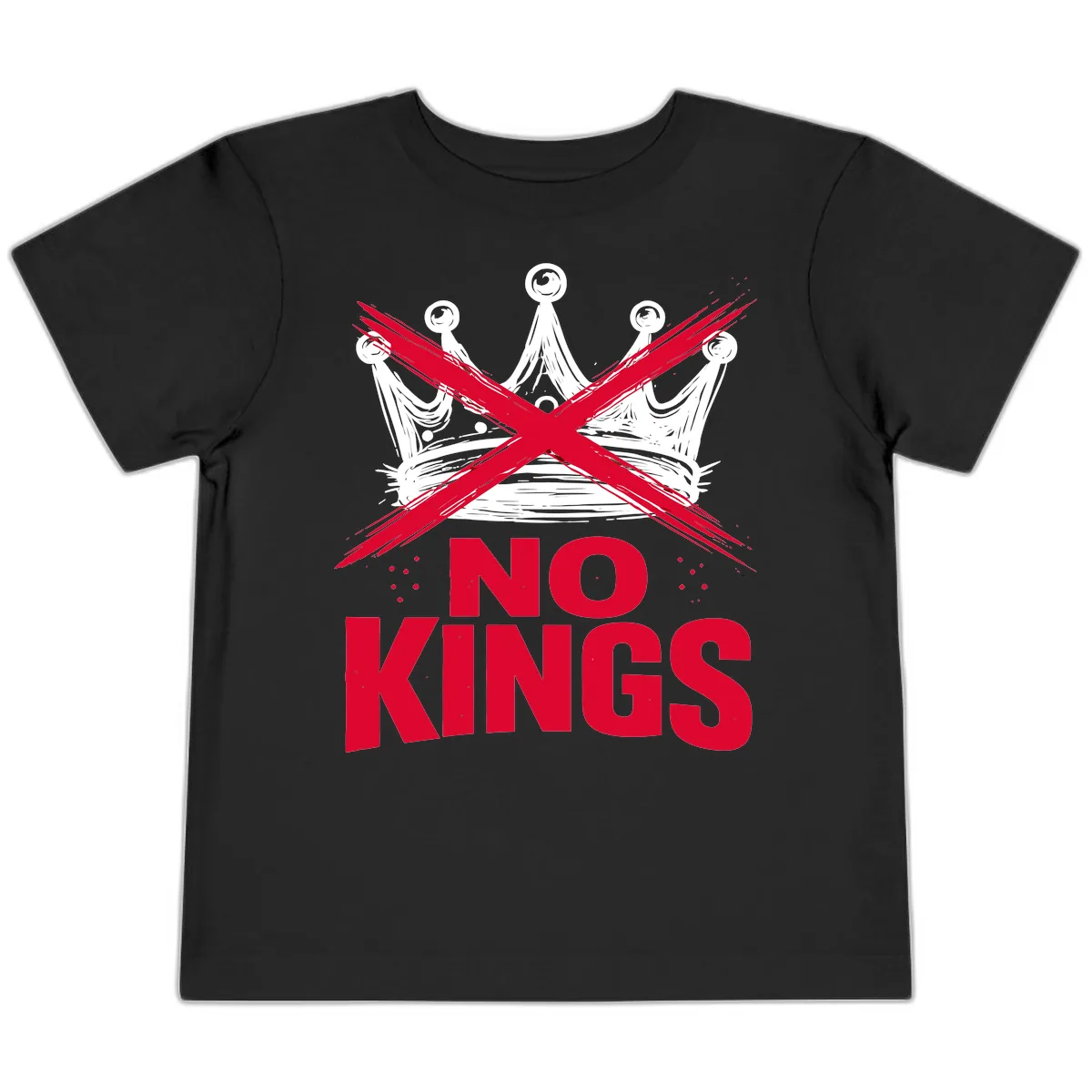 No Kings Crown Rebellion Graphic Toddler T-Shirt in Black