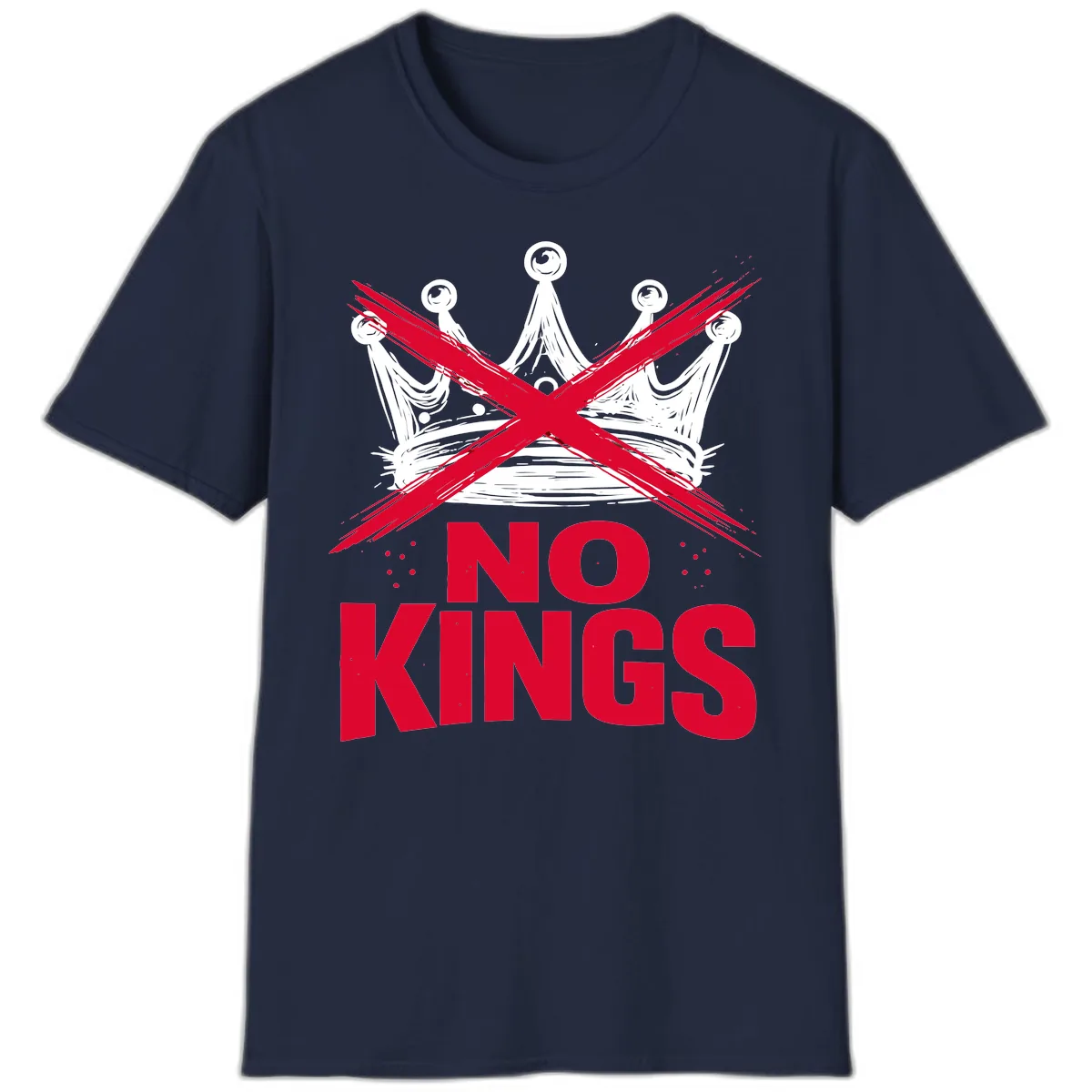No Kings Crown Rebellion Graphic T-Shirt in Navy