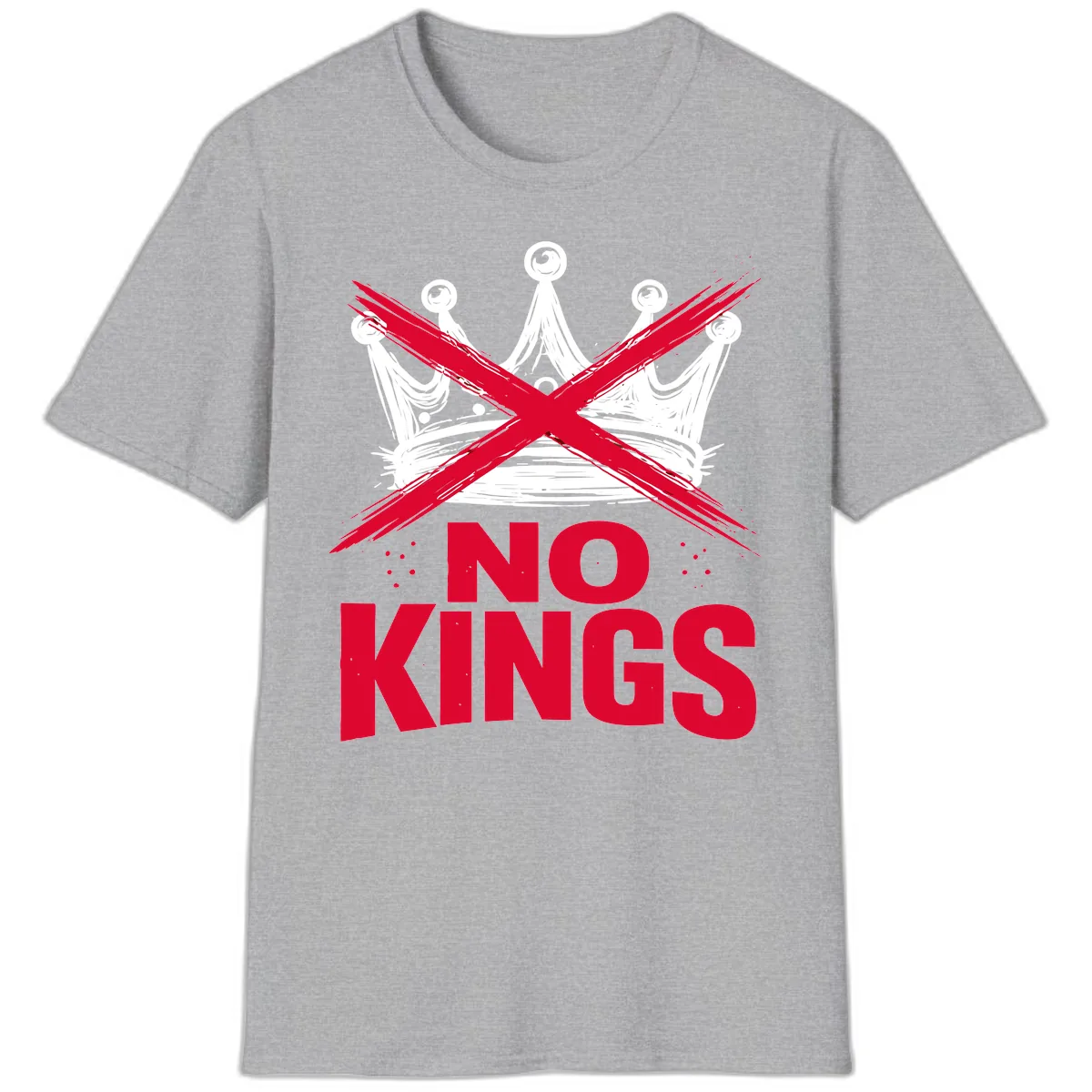 No Kings Crown Rebellion Graphic T-Shirt in Sport Grey
