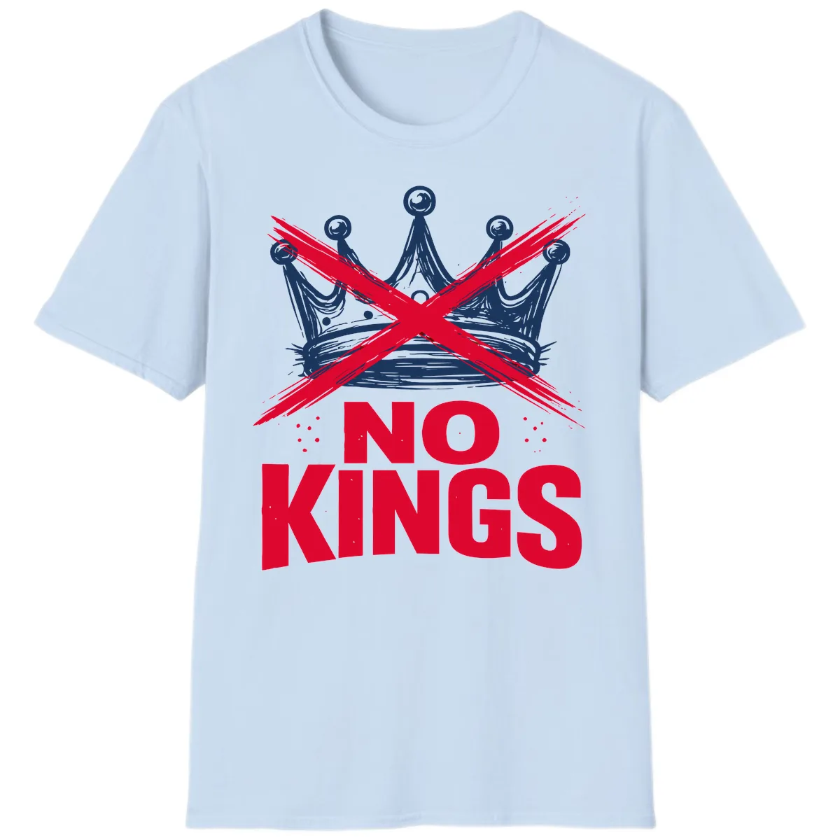 No Kings Crown Rebellion Graphic T-Shirt in Light Blue