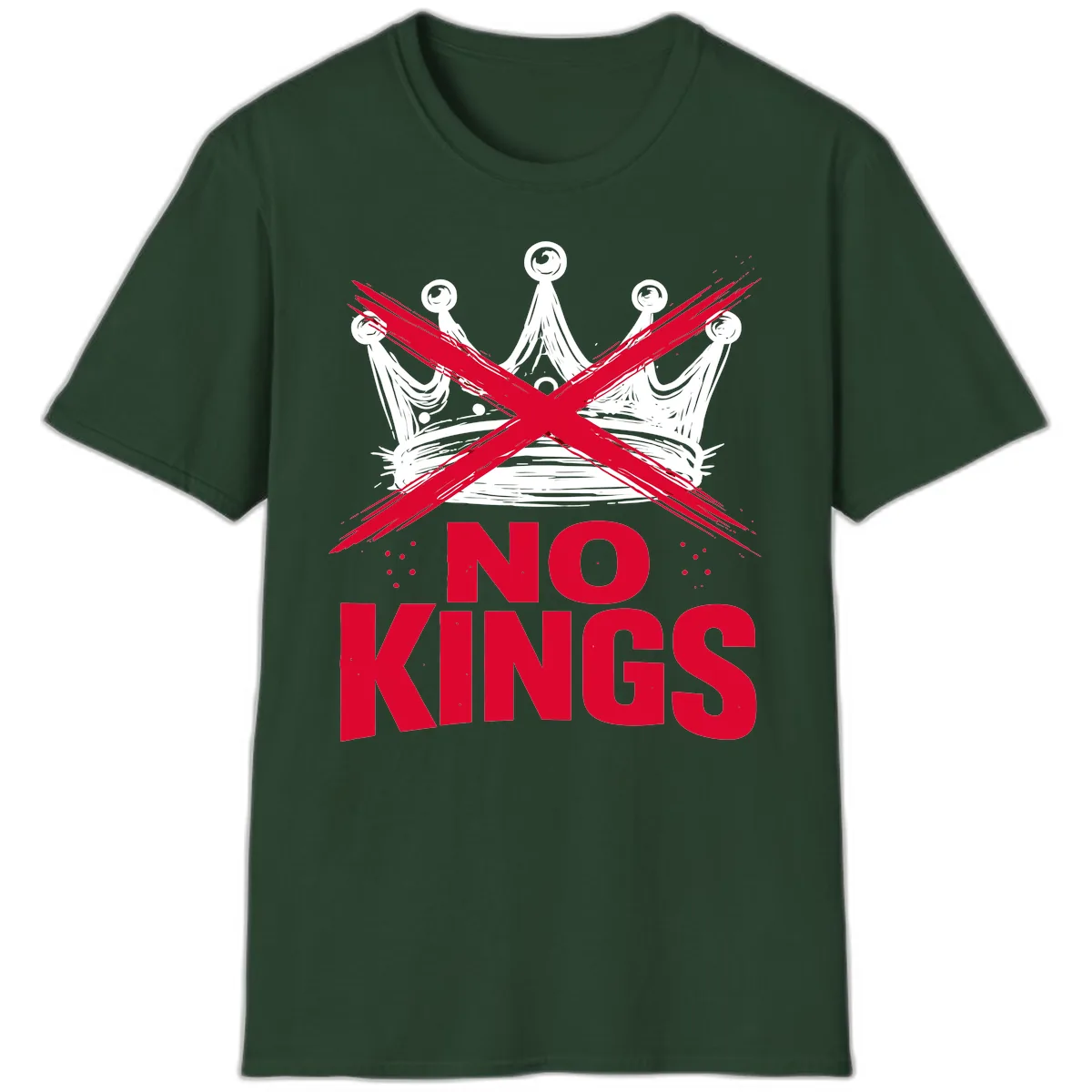 No Kings Crown Rebellion Graphic T-Shirt in Forest Green