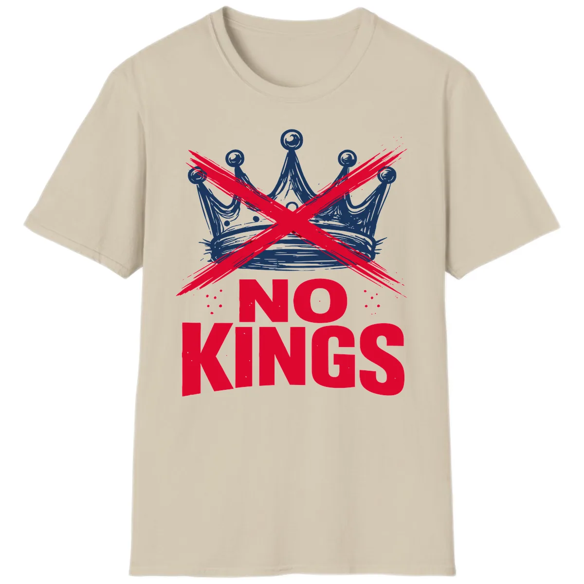 No Kings Crown Rebellion Graphic T-Shirt in Sand