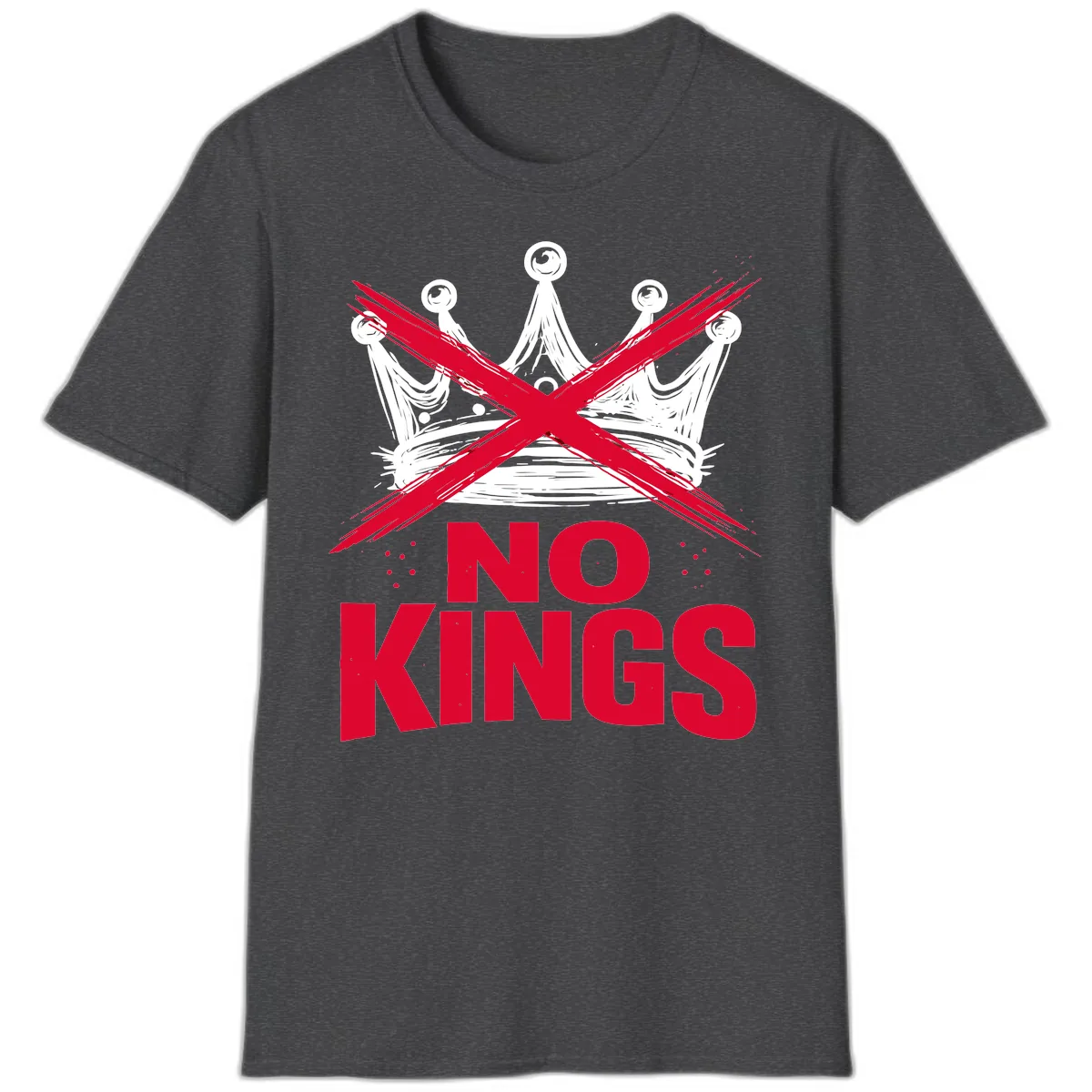 No Kings Crown Rebellion Graphic T-Shirt in Dark Heather
