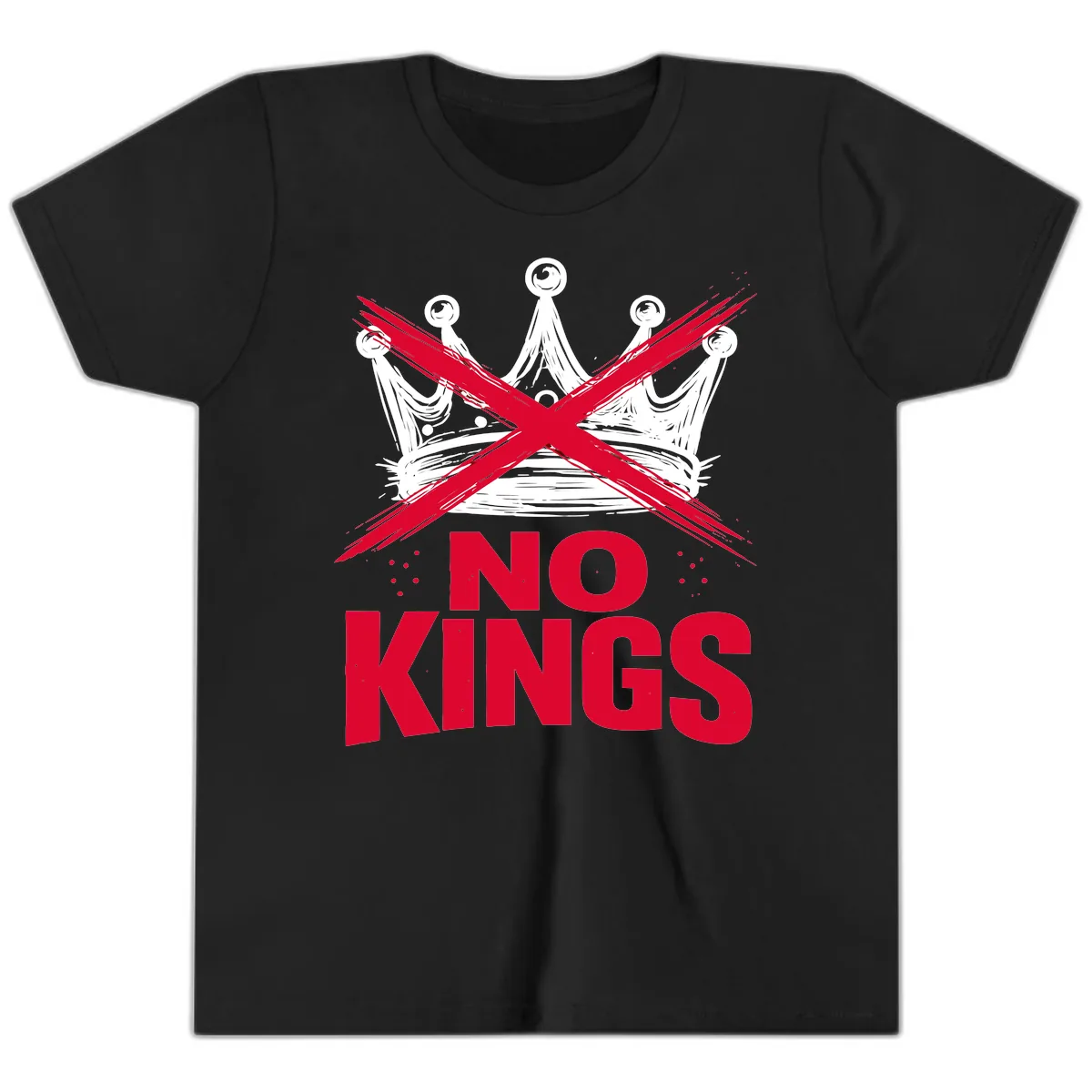 No Kings Crown Rebellion Graphic Youth T-Shirt in Black