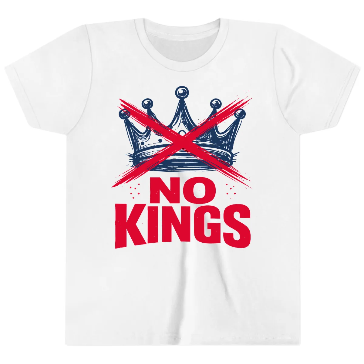 No Kings Crown Rebellion Graphic Youth T-Shirt in White