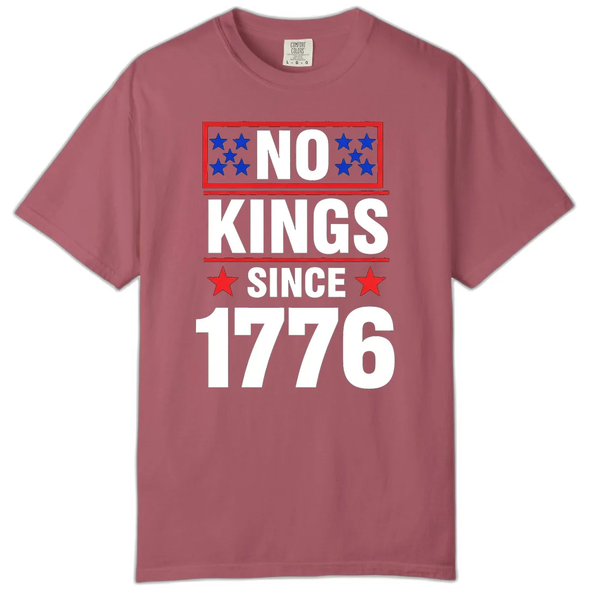 No Kings Since 1776 Patriotic Independence Comfort Color in Crimson