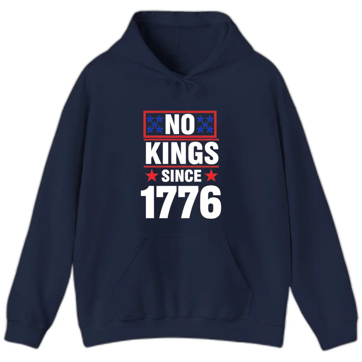 No Kings Since 1776 Patriotic Independence Hoodie in Navy