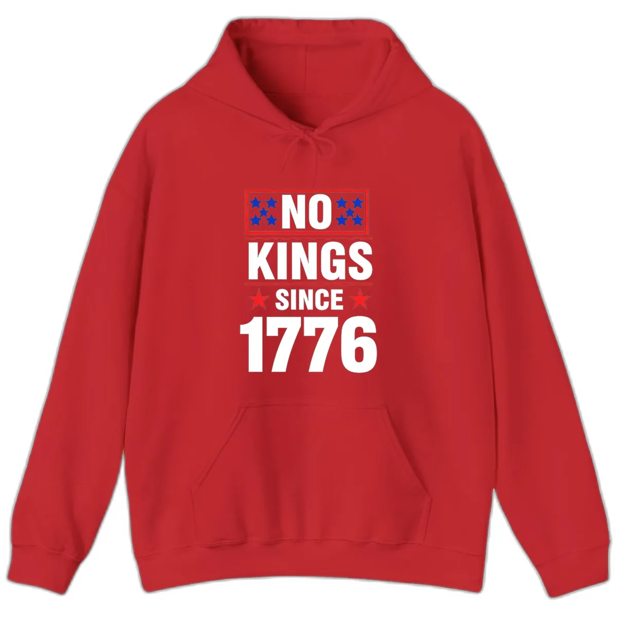 No Kings Since 1776 Patriotic Independence Hoodie in Red