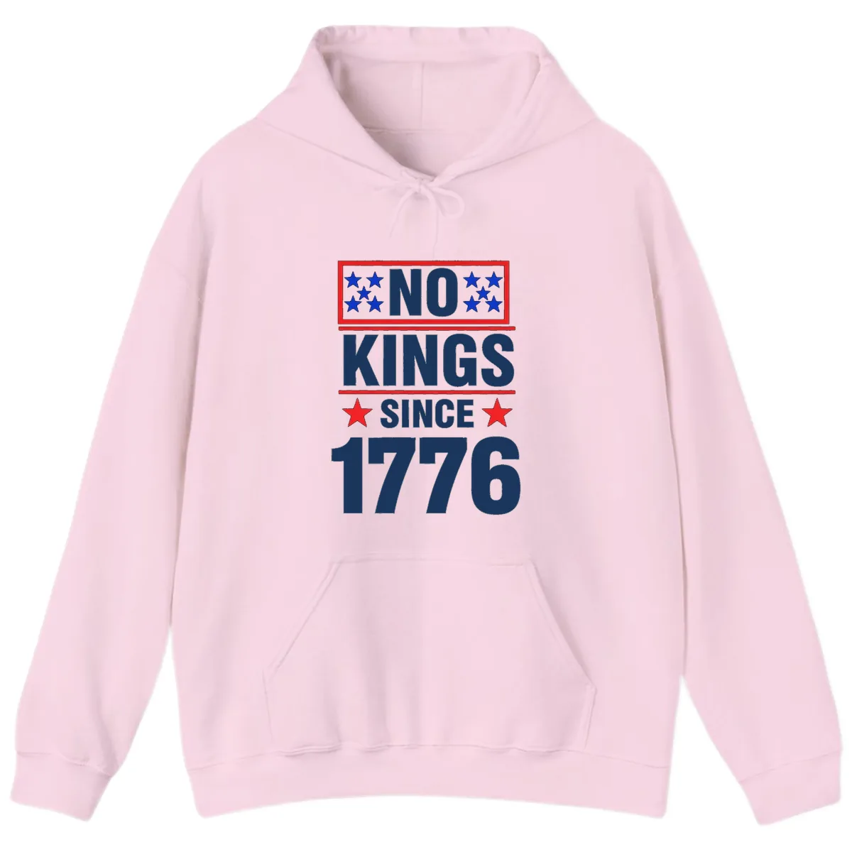 No Kings Since 1776 Patriotic Independence Hoodie in Light Pink
