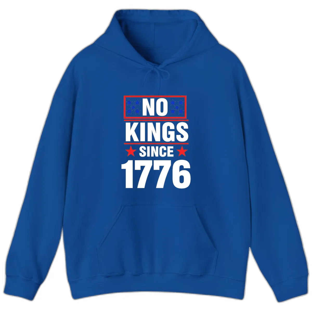 No Kings Since 1776 Patriotic Independence Hoodie in Royal