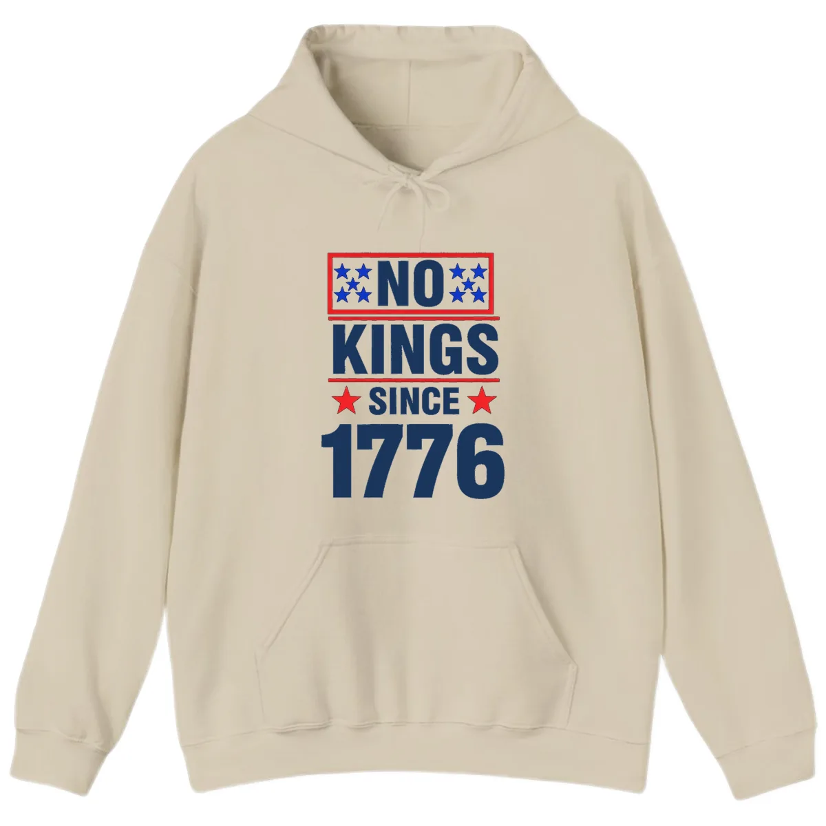 No Kings Since 1776 Patriotic Independence Hoodie in Sand