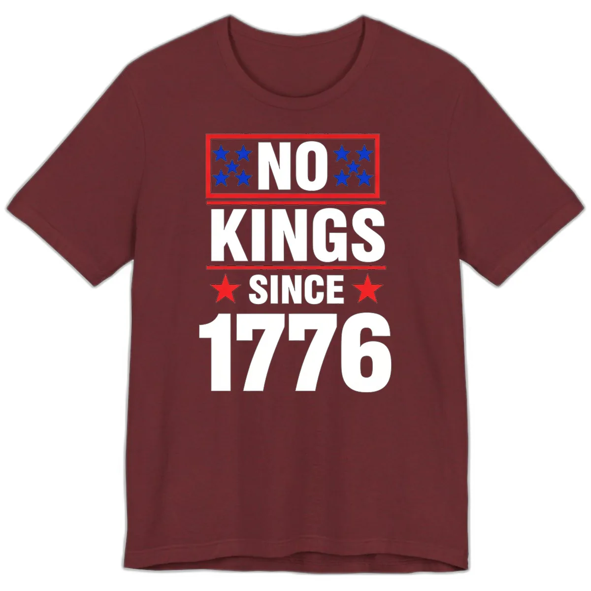 No Kings Since 1776 Patriotic Independence Premium T-Shirt in Heather Cardinal