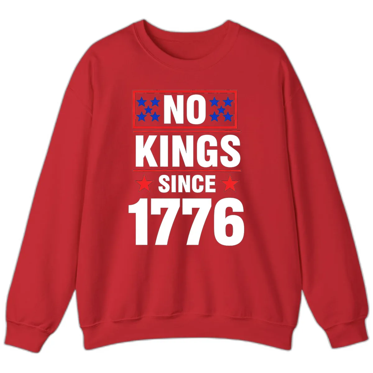 No Kings Since 1776 Patriotic Independence Sweatshirt in Red