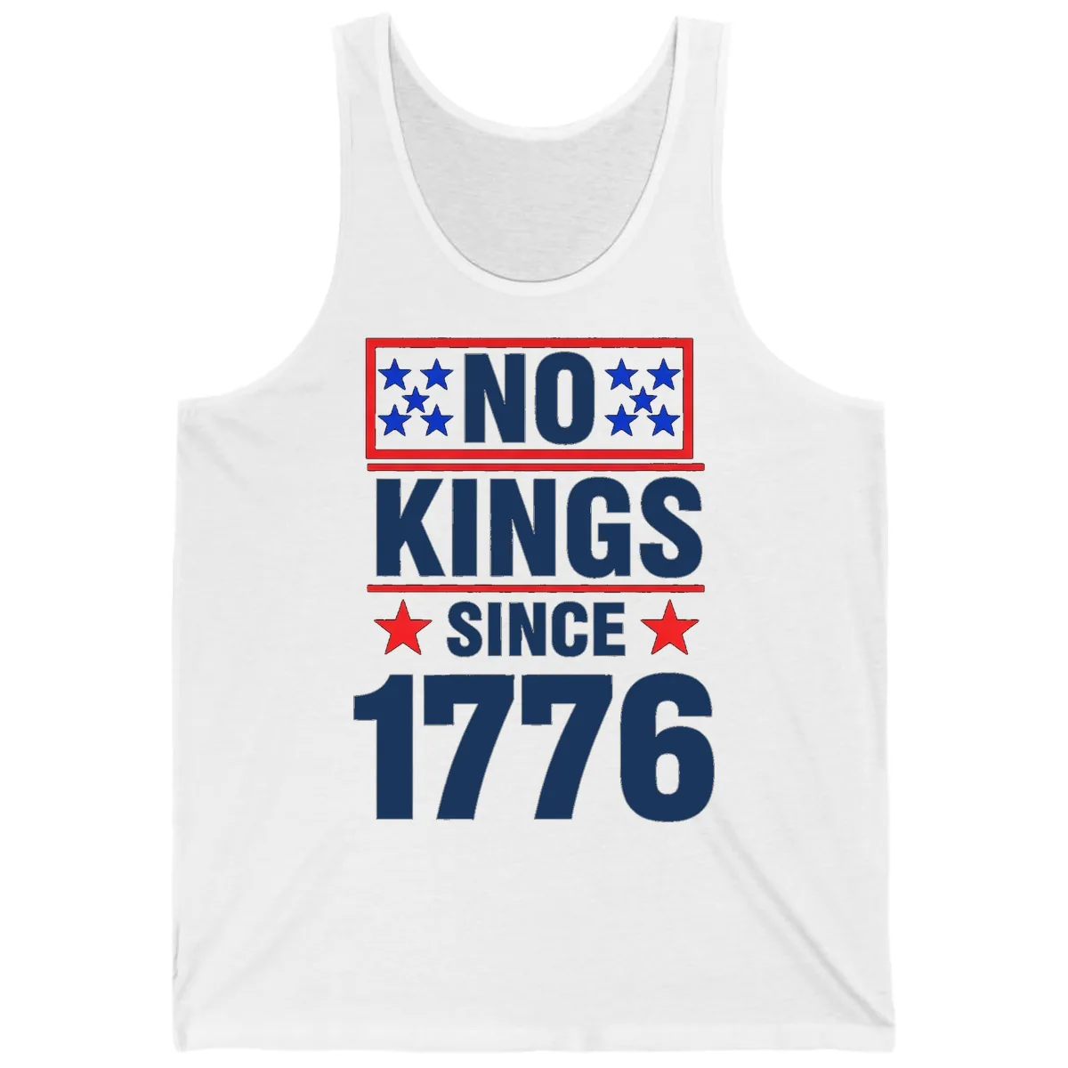 No Kings Since 1776 Patriotic Independence Tank in White