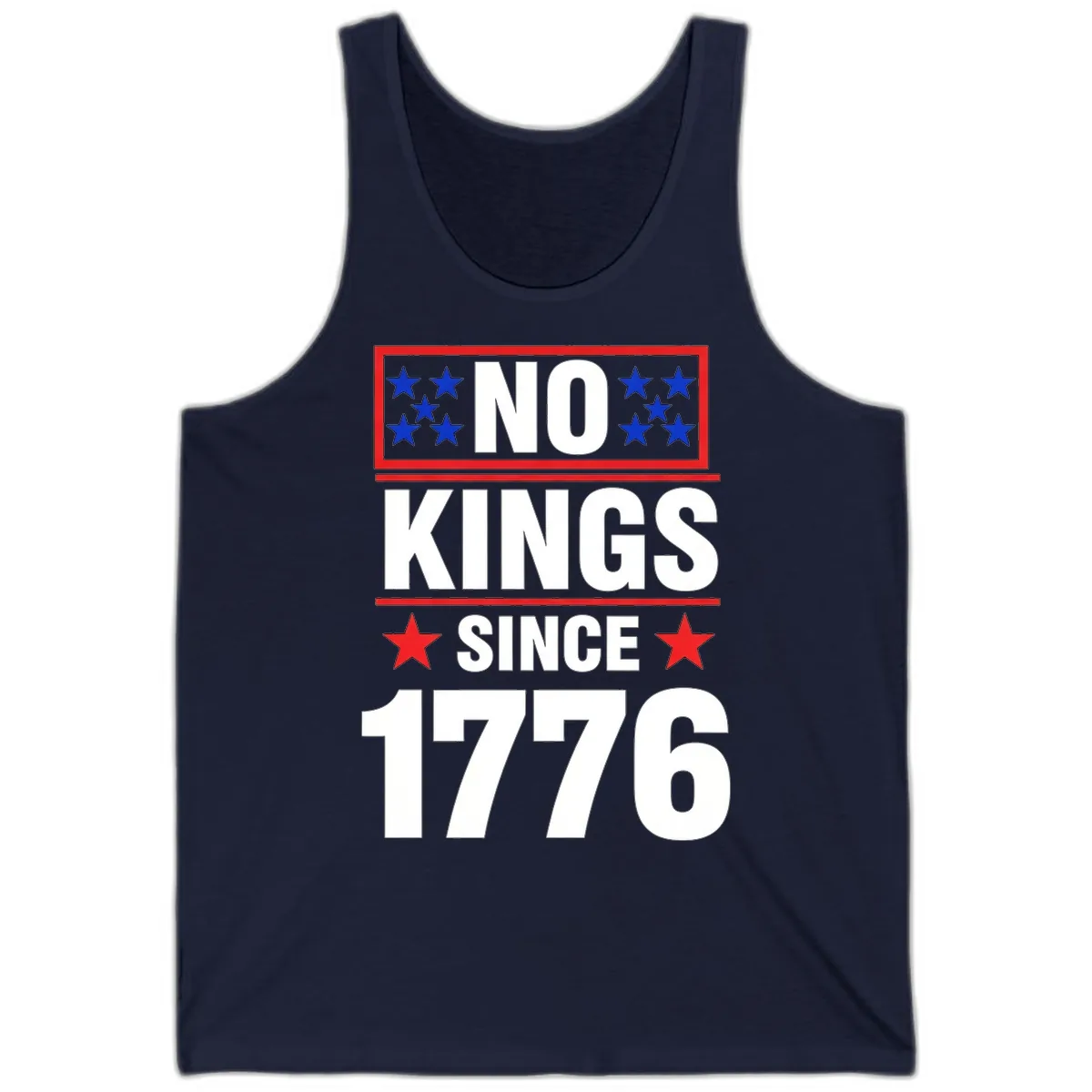 No Kings Since 1776 Patriotic Independence Tank in Navy