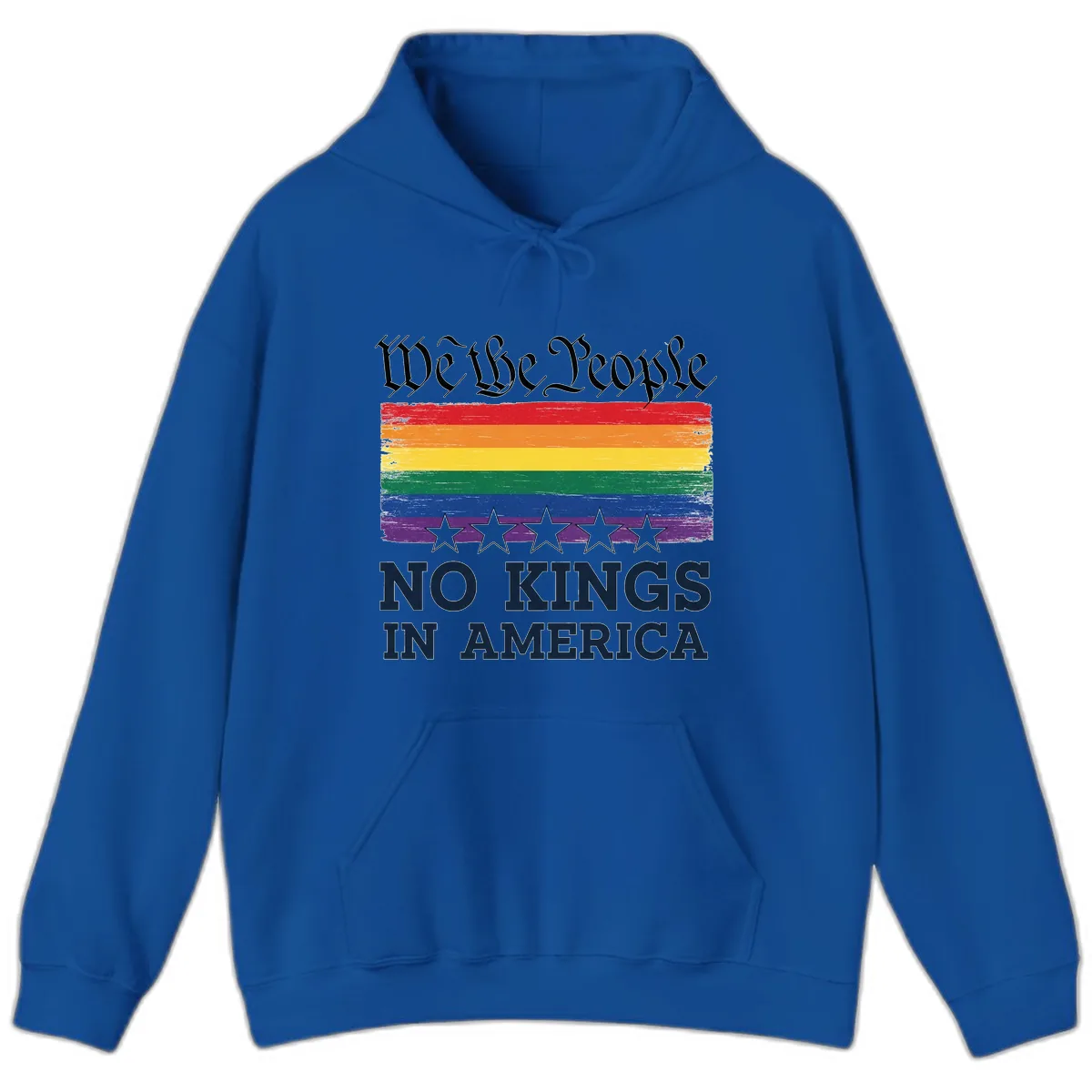 We The People No Kings In America Pride Flag Hoodie in Royal