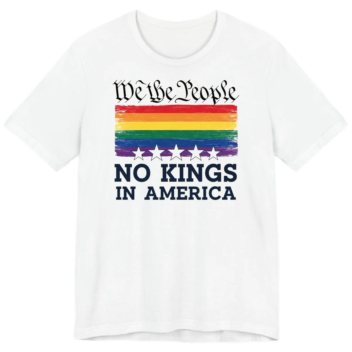 We The People No Kings In America Pride Flag Premium T-Shirt in White