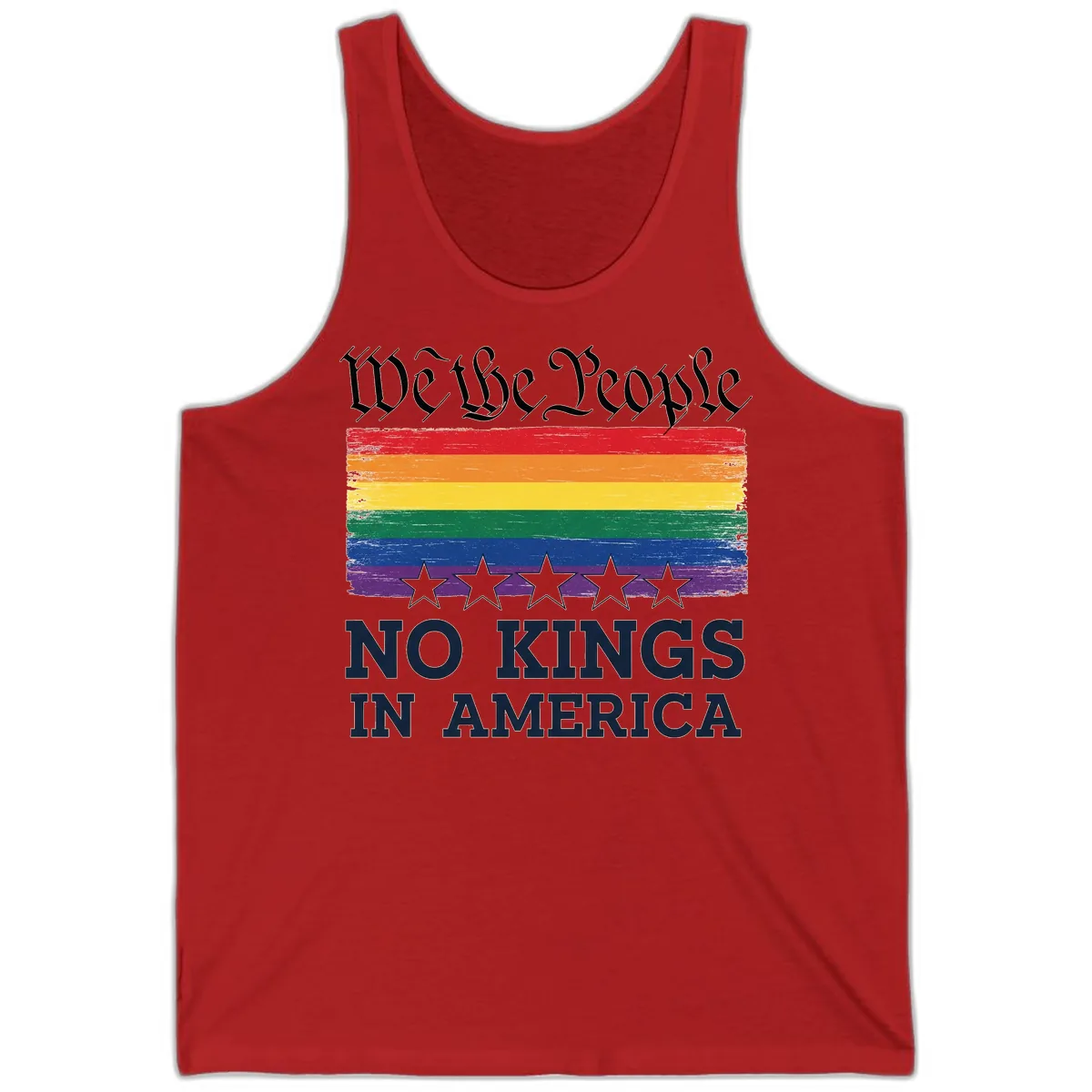 We The People No Kings In America Pride Flag Tank in Red