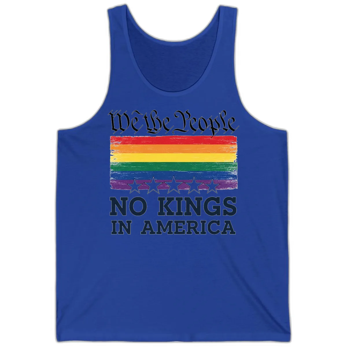 We The People No Kings In America Pride Flag Tank in True Royal